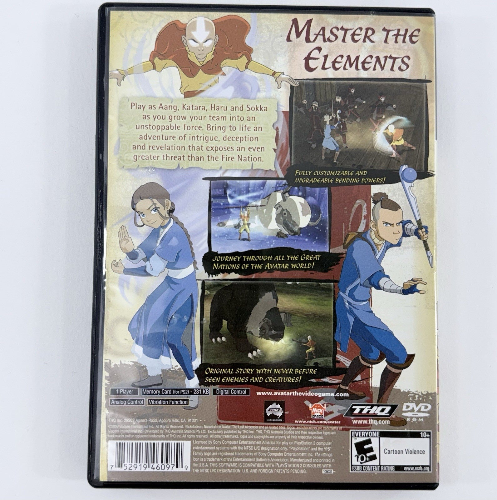 Avatar: The Last Airbender (Sony PlayStation 2, 2006) Game Case Manual - Tested