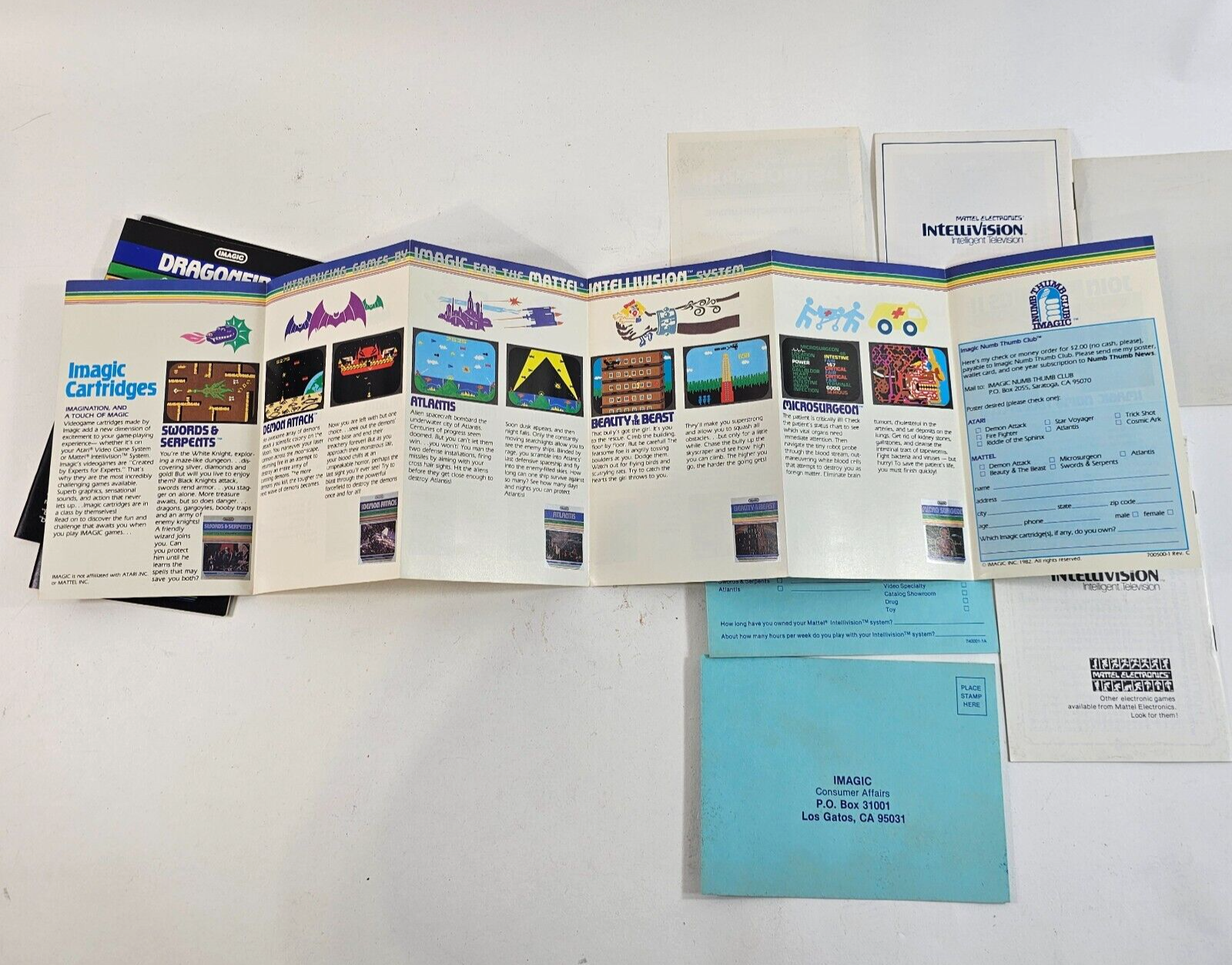 Mattel Intellivision Imagic Manuals and Inserts - Dragonfire, Atlantis, and more