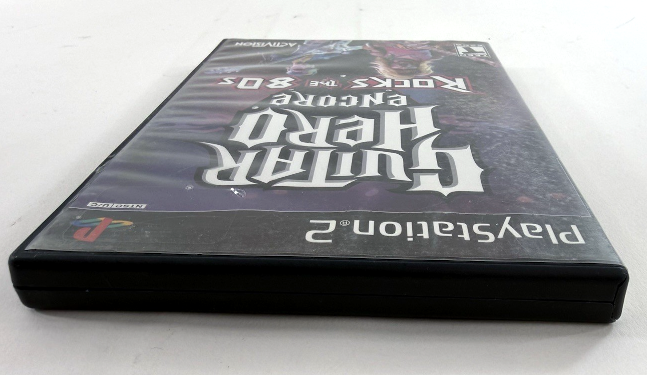 Guitar Hero Encore: Rocks the 80s (Sony PlayStation 2, 2007) Game, Case, Manual