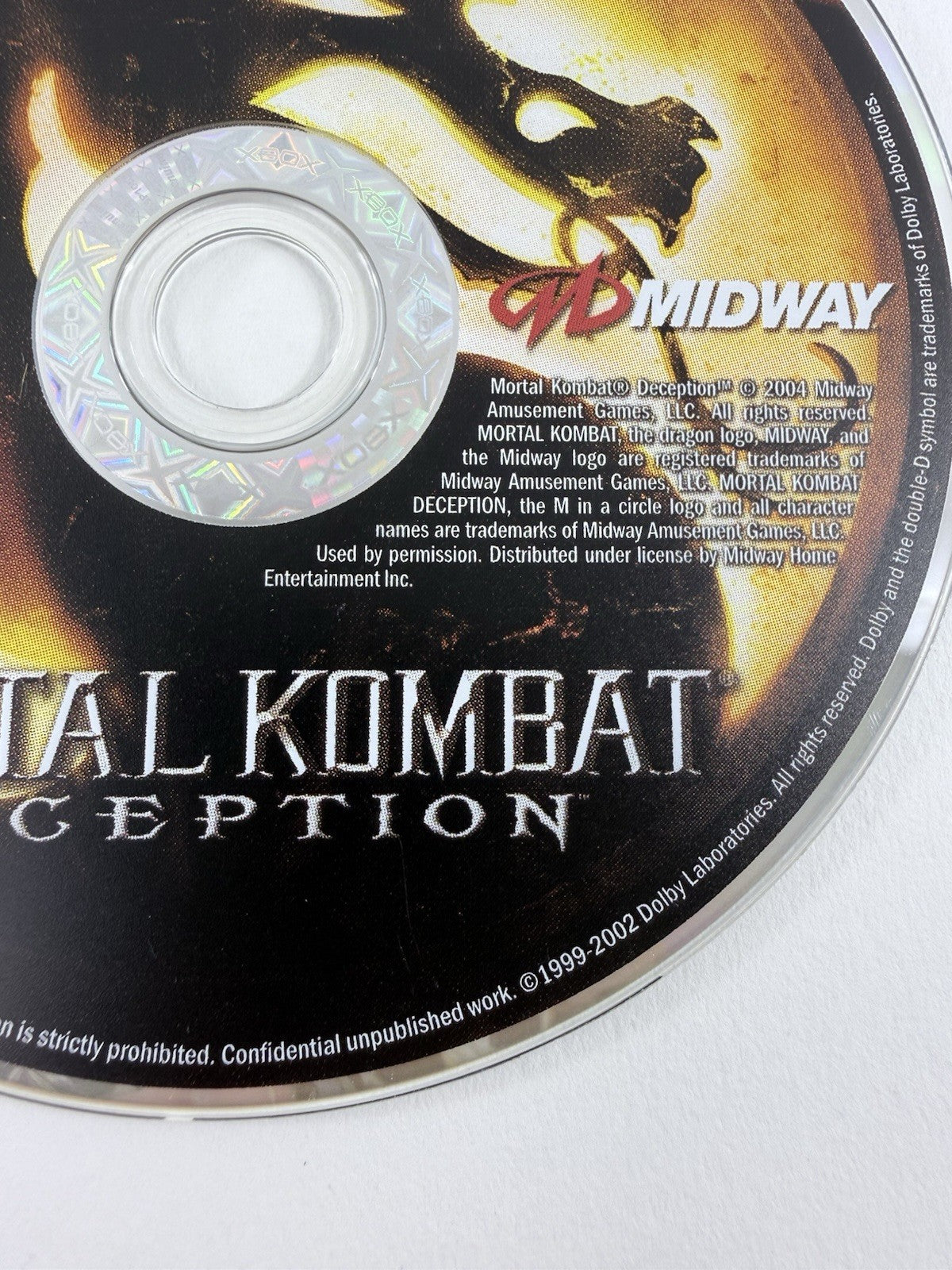 Mortal Kombat: Deception (Microsoft Xbox, 2004) Game Disc - Tested