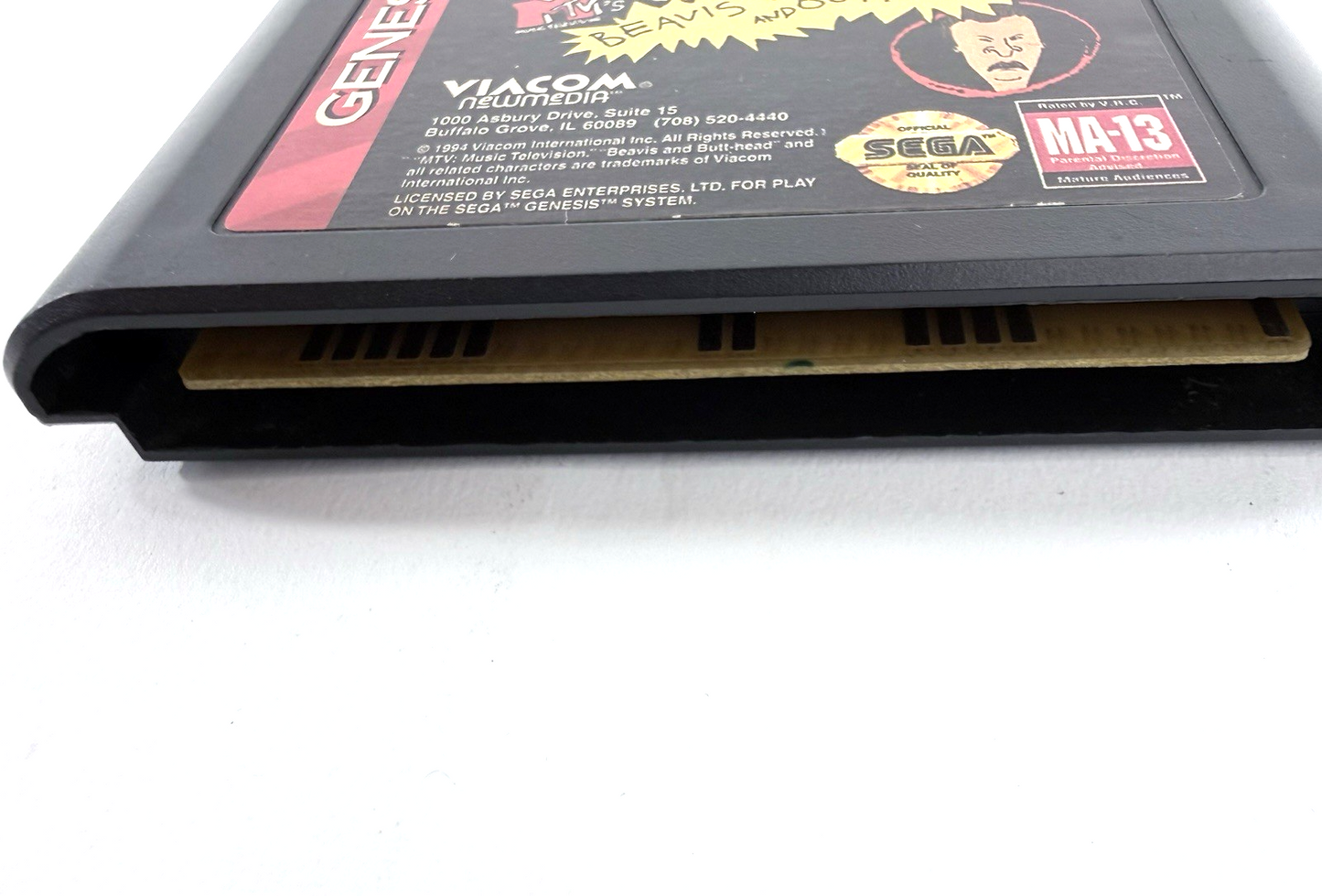 MTV's Beavis and Butt-Head (Sega Genesis, 1994) Game Cartridge- Tested