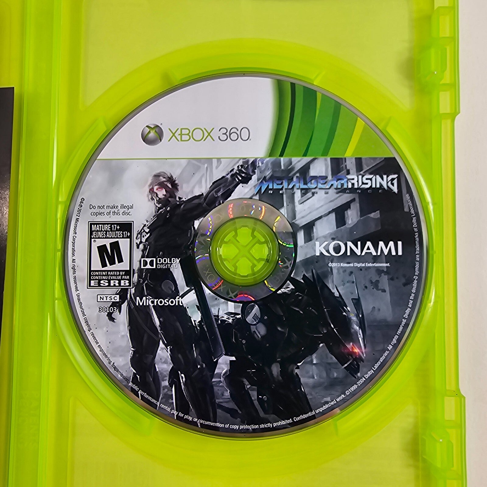 Metal Gear Rising: Revengeance (Xbox 360, 2013) Game Case Manual Insert - Tested