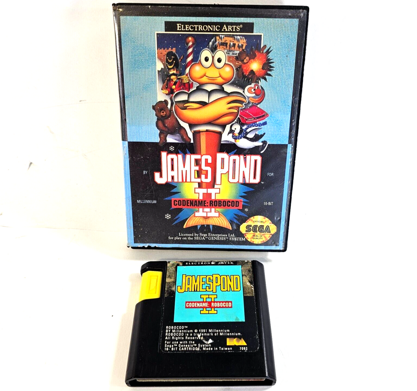 James Pond II: Codename RoboCod (Sega Genesis, 1993) Game and Case - Tested