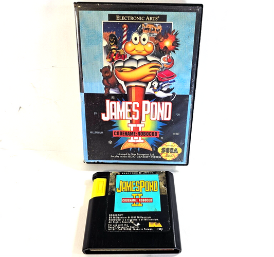 James Pond II: Codename RoboCod (Sega Genesis, 1993) Game and Case - Tested