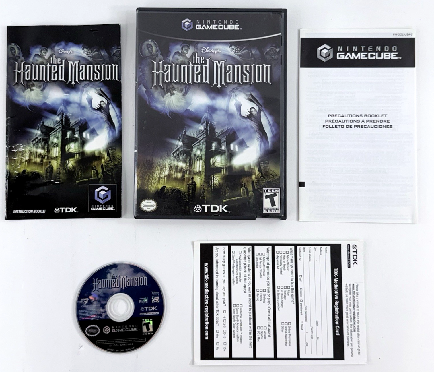 Disney's The Haunted Mansion (GameCube, 2003) Game Case Manual Reg. Card Insert