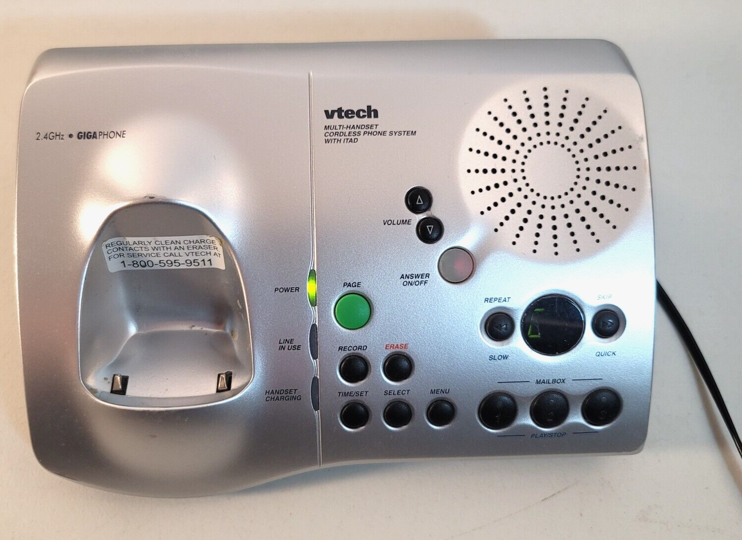 VTech 2.4V GIGA PHONE Cordless Phone Charging Base Model 2461 and Power Supply