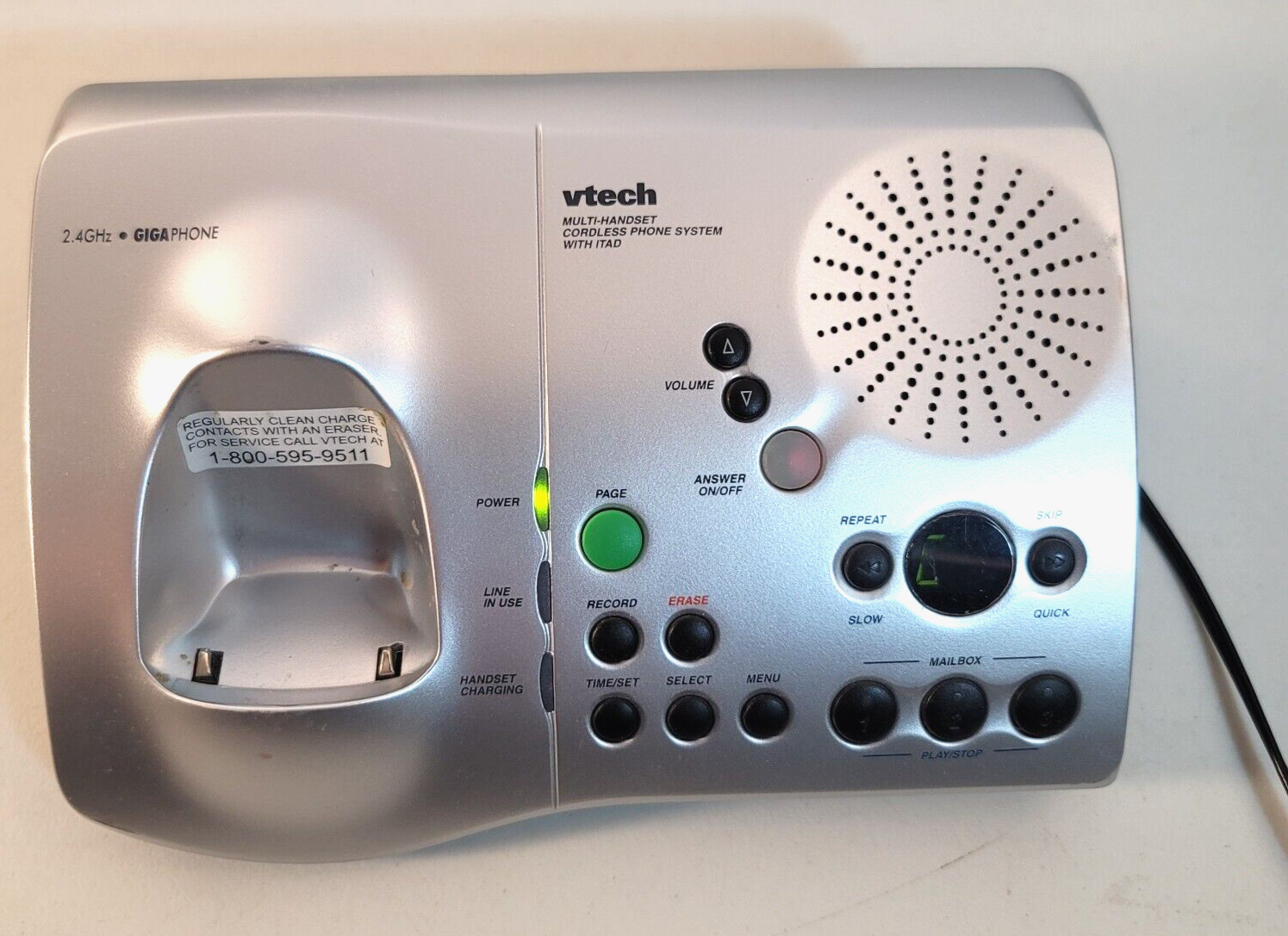 VTech 2.4V GIGA PHONE Cordless Phone Charging Base Model 2461 and Power Supply