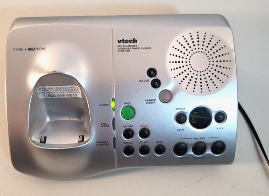 VTech 2.4V GIGA PHONE Cordless Phone Charging Base Model 2461 and Power Supply