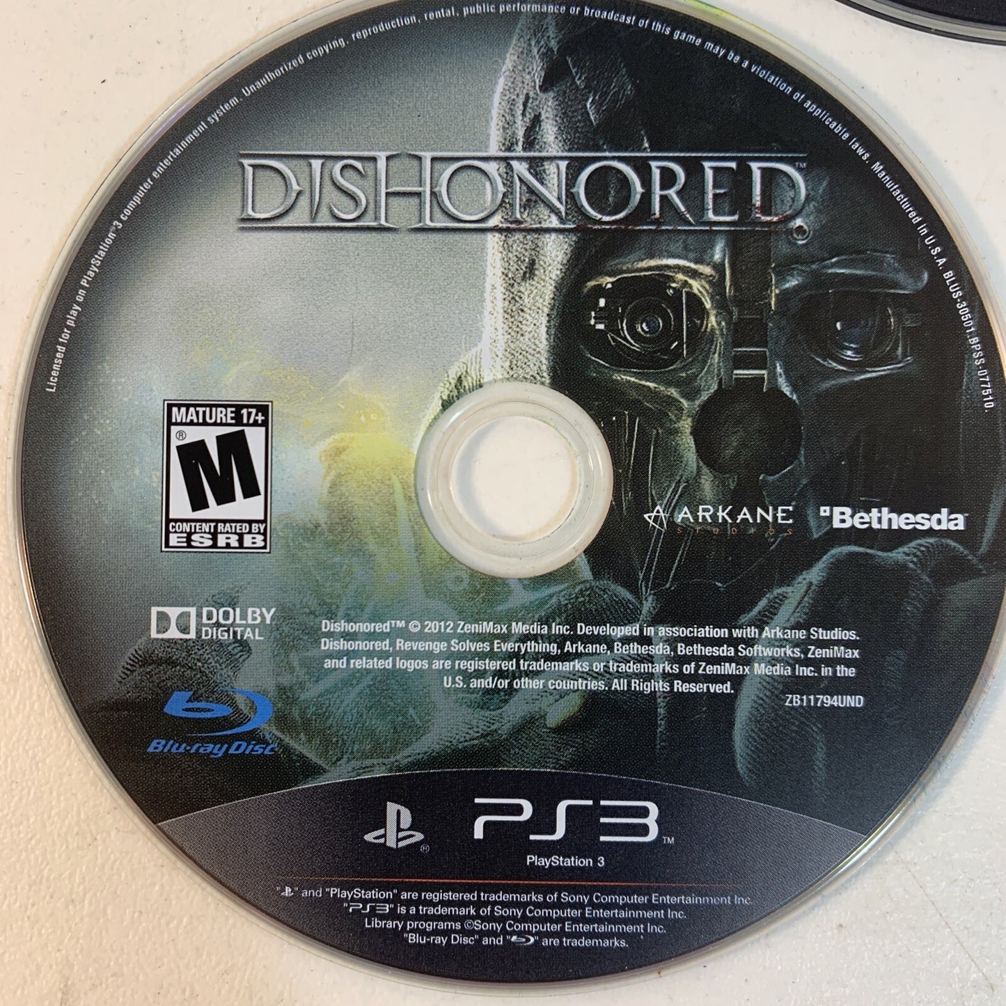 Dishonored (Sony PlayStation 3 Lot) Call Of Duty Black Ops 2/ Battlefield 4