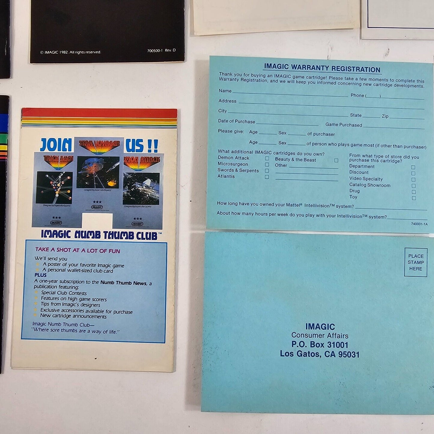Mattel Intellivision Imagic Manuals and Inserts - Dragonfire, Atlantis, and more