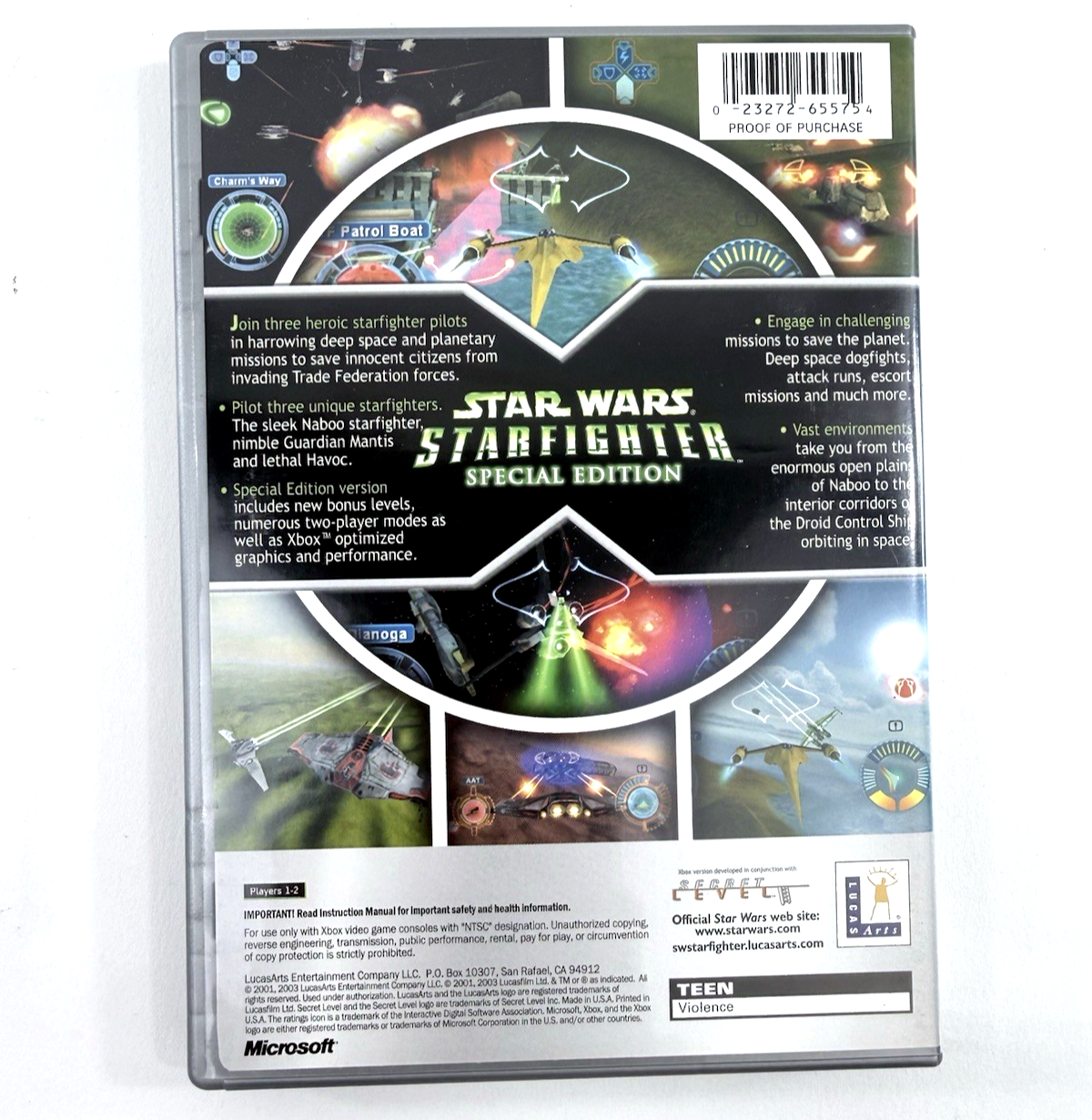 Star Wars: Starfighter Special Edition (Xbox, 2001) Game Case Manual - Tested