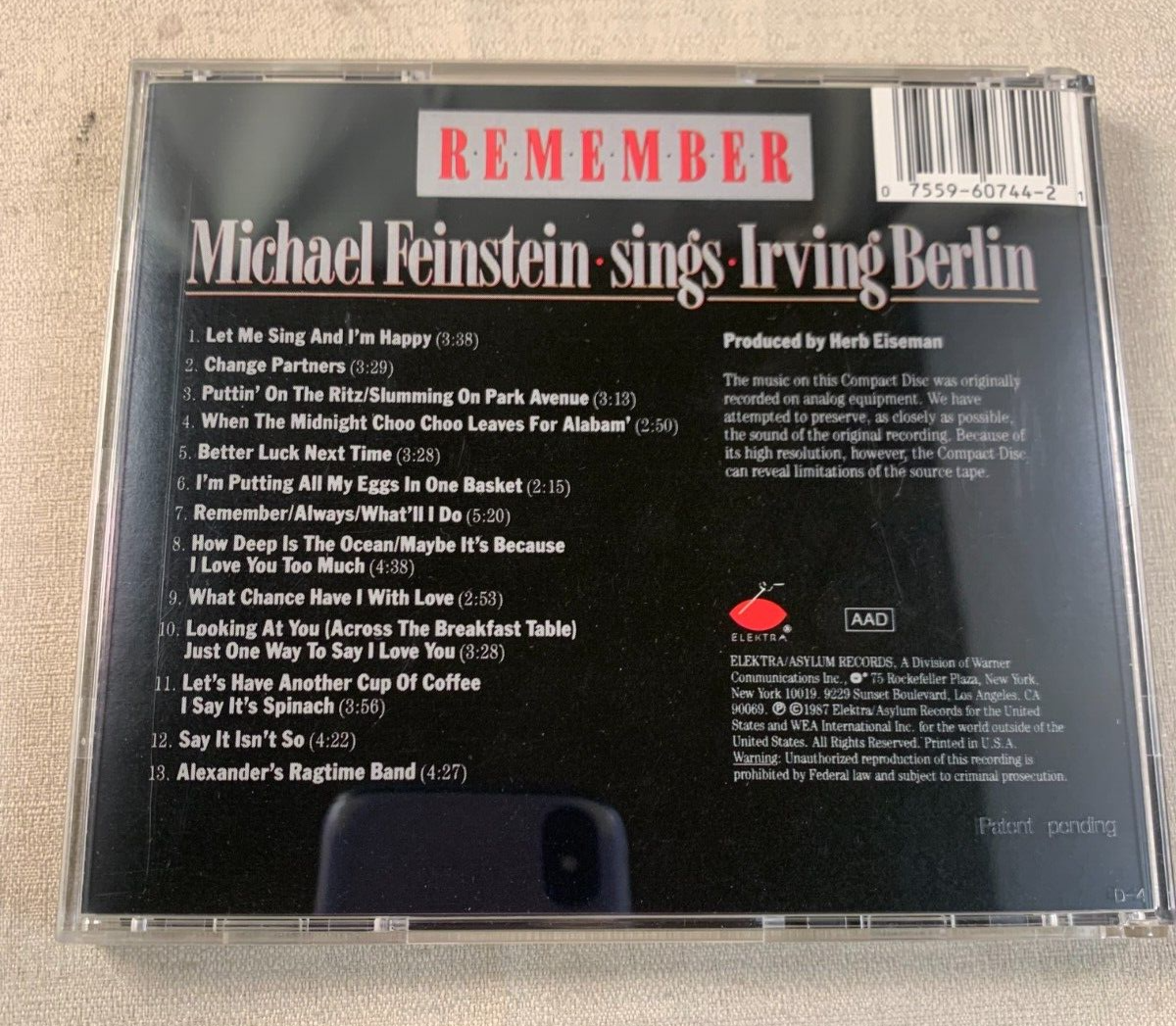 Remember: Michael Feinstein Sings Irving Berlin by Michael Feinstein (CD)