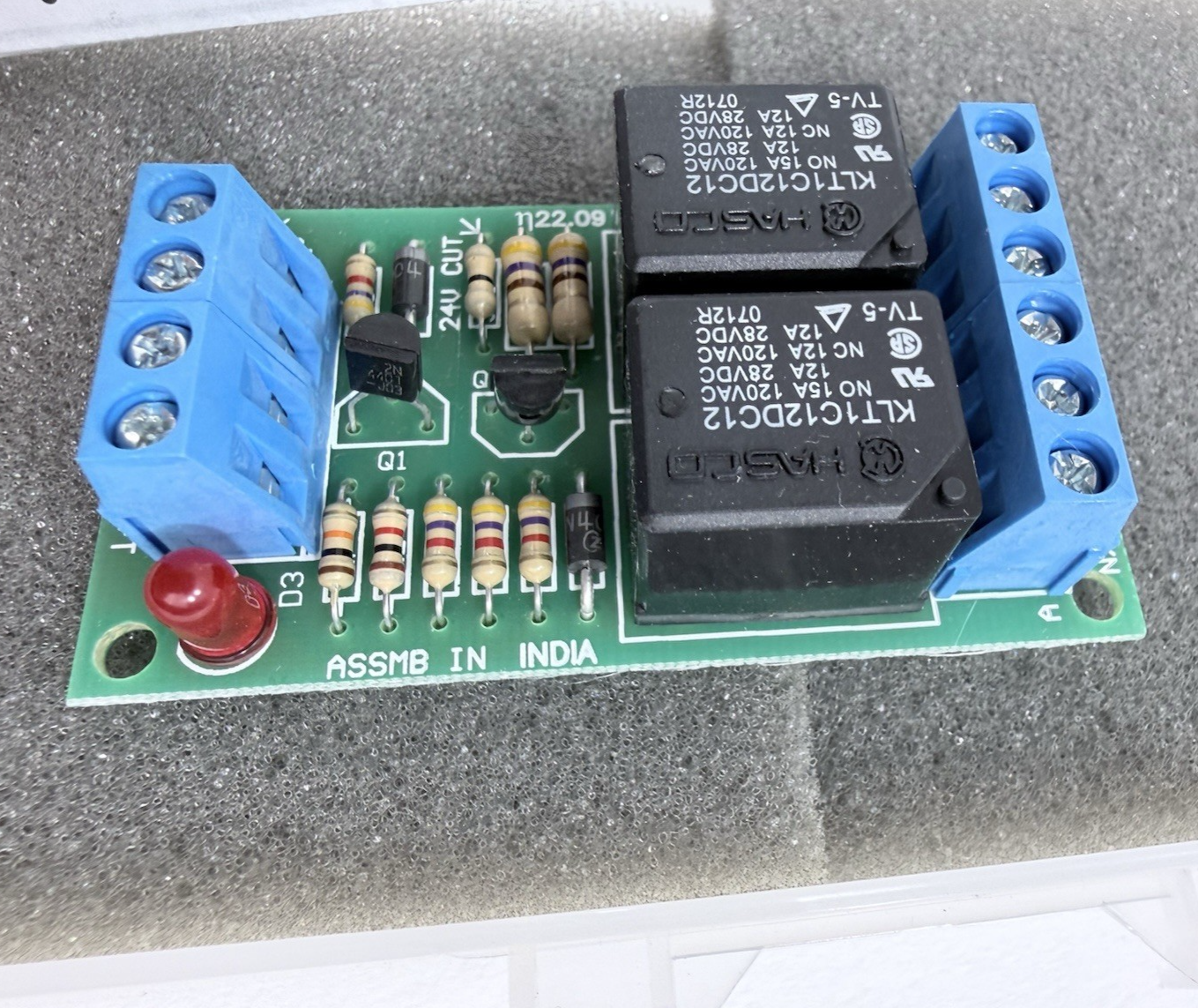 ELK-924 Sensitive Relay Module DPDT 12/24 VDC w/ 1.2 mA Trigger  - Open Box