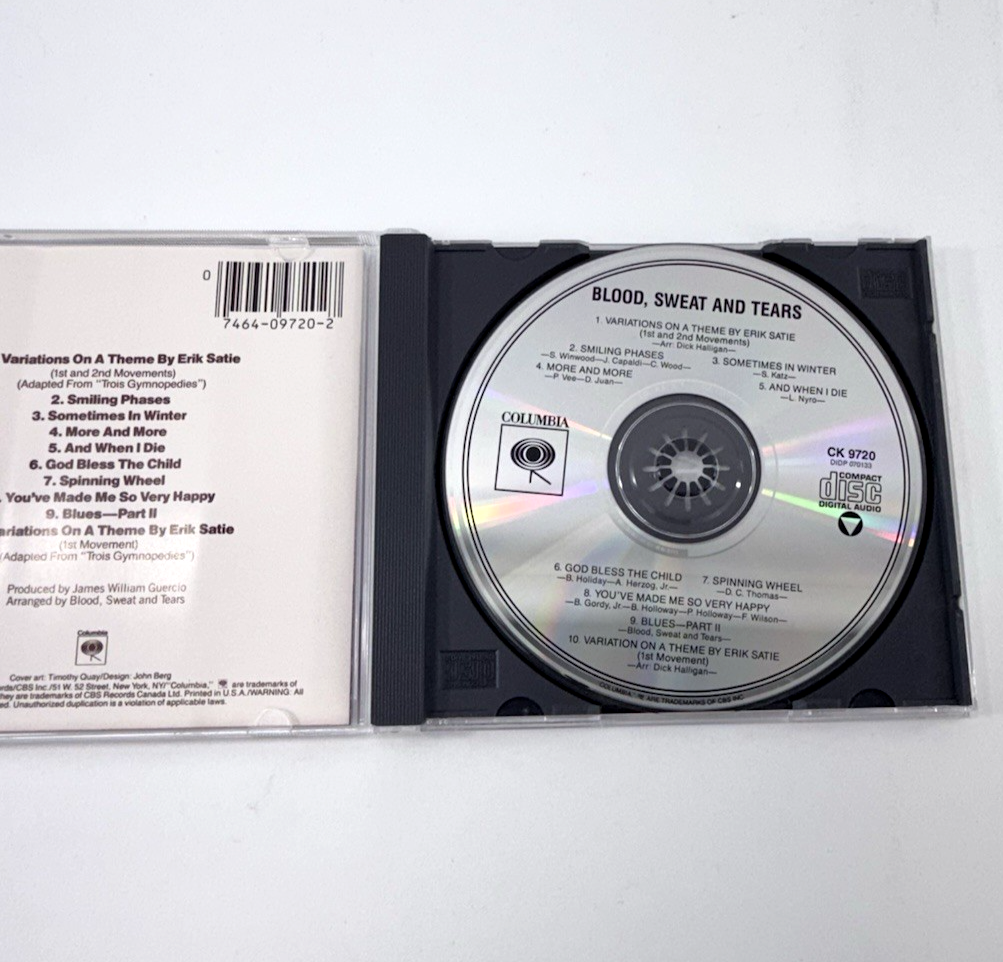 Blood, Sweat & Tears by Blood Sweat & Tears (CD, 1987) CK 9720 - Tested