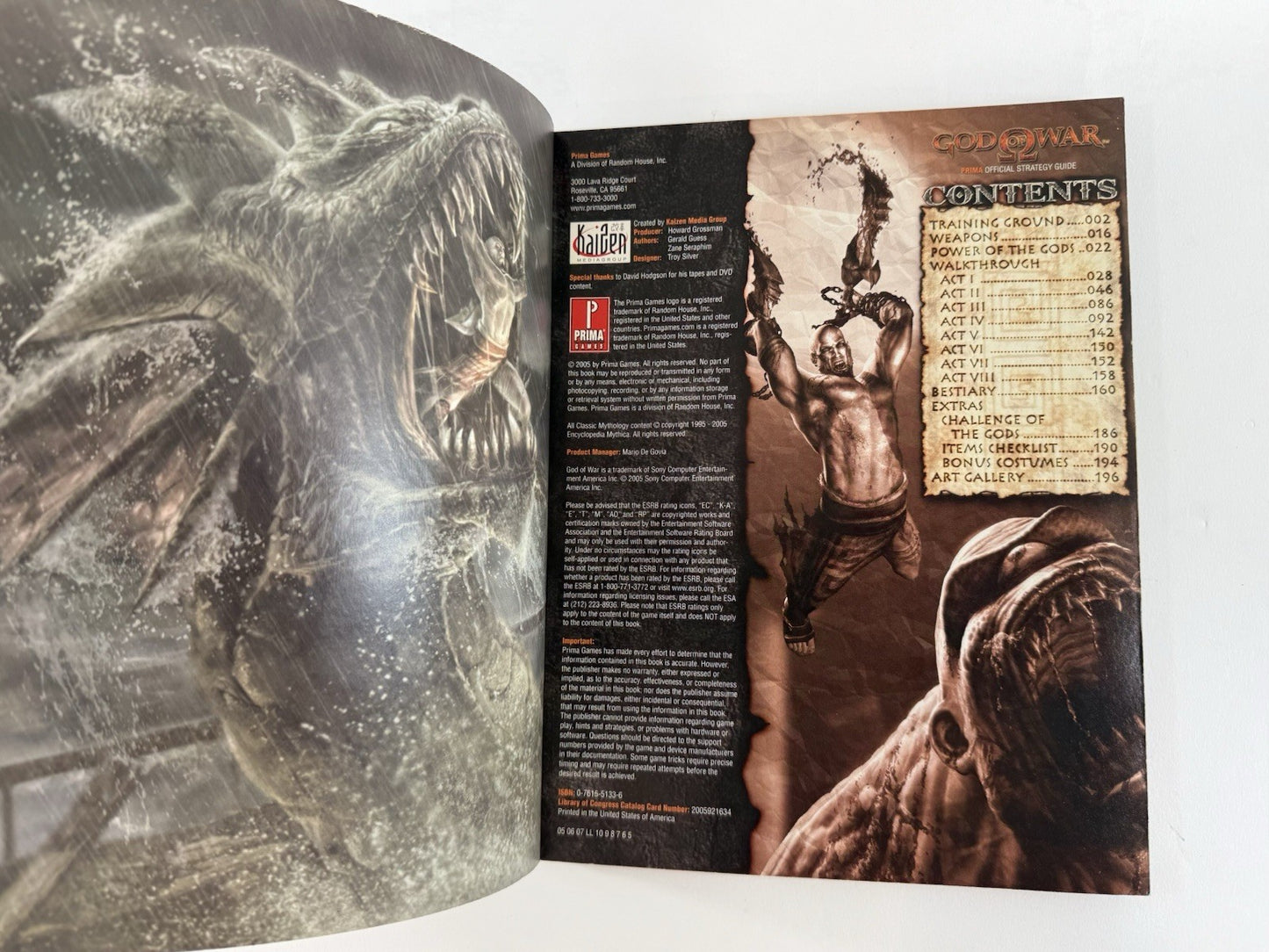 God of War : Prima Official Game Guide with DVD (2005, Prima)