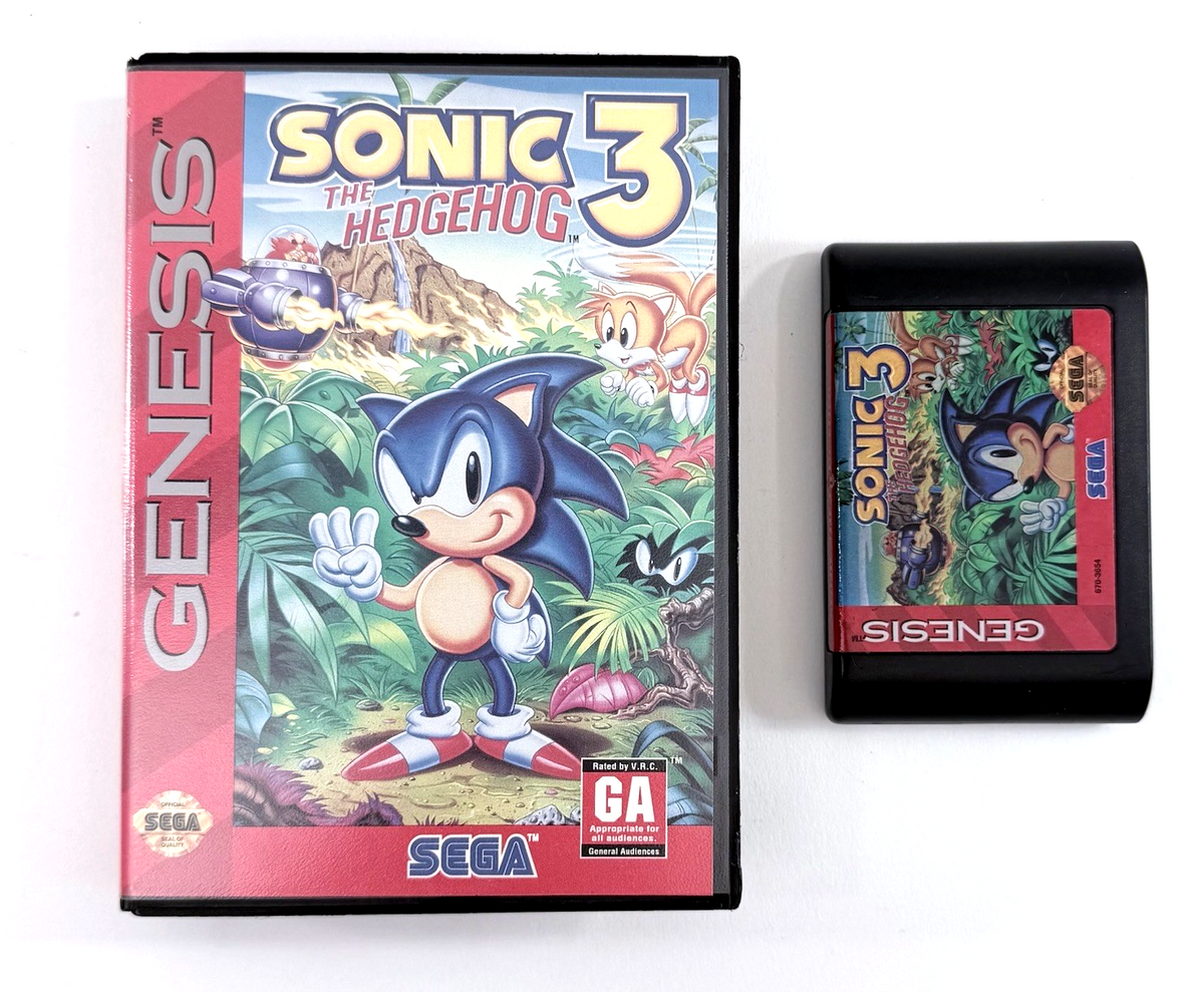 Sonic the Hedgehog 3 (Sega Genesis, 1994) Game and Case - Tested and Working