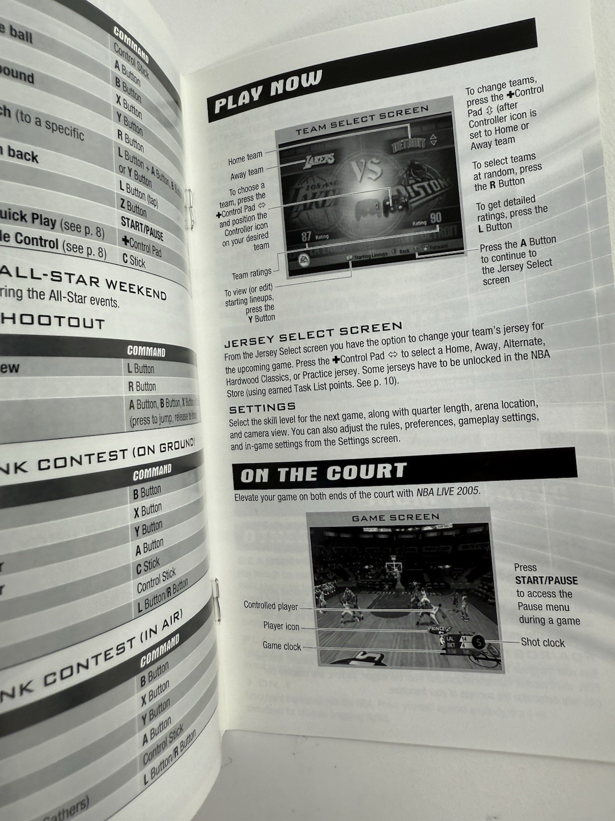 NBA Live 2005 (Nintendo GameCube, 2004) Game Case Manual Insert - Tested