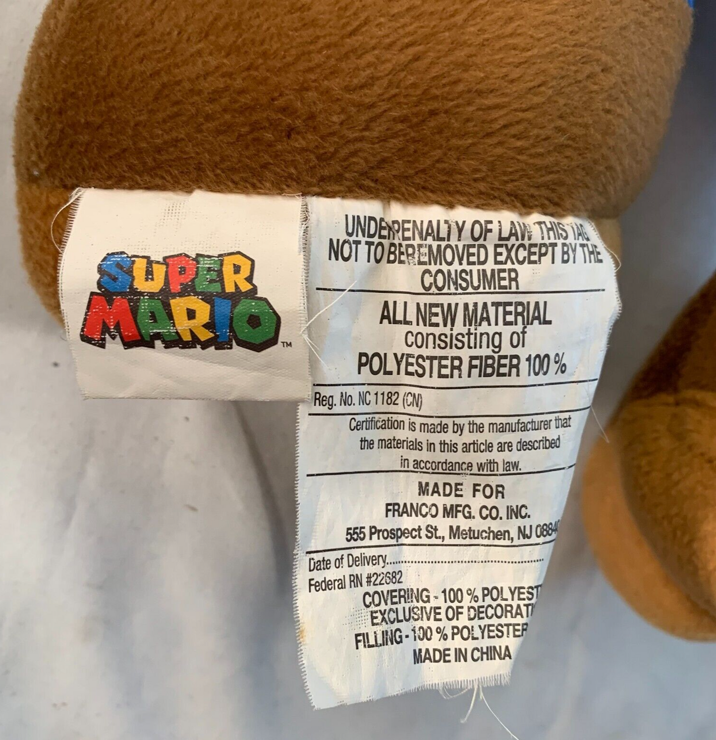 Super Mario Bros 22" Jumbo Mario Nintendo Plush with Back Storage