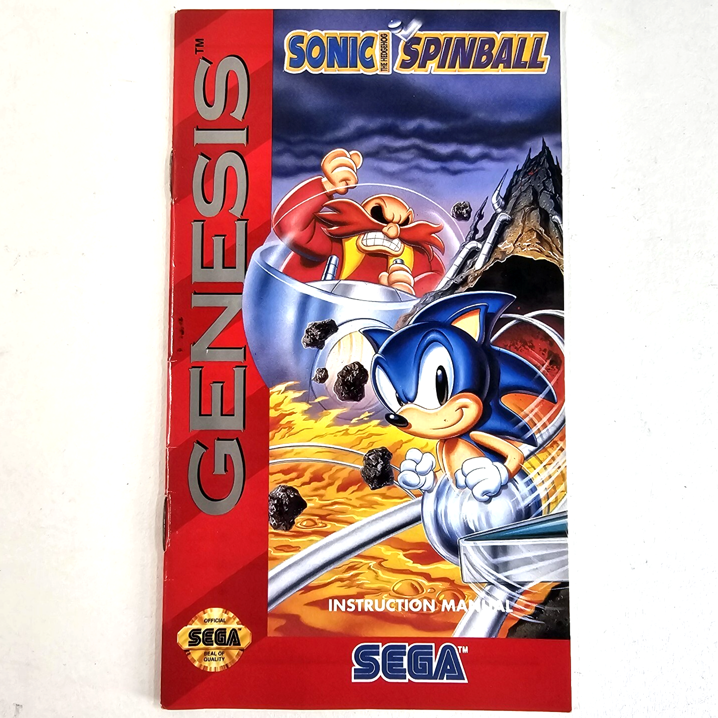 Sonic Spinball (Sega Genesis, 1993) Game Case Manual - Tested and Working