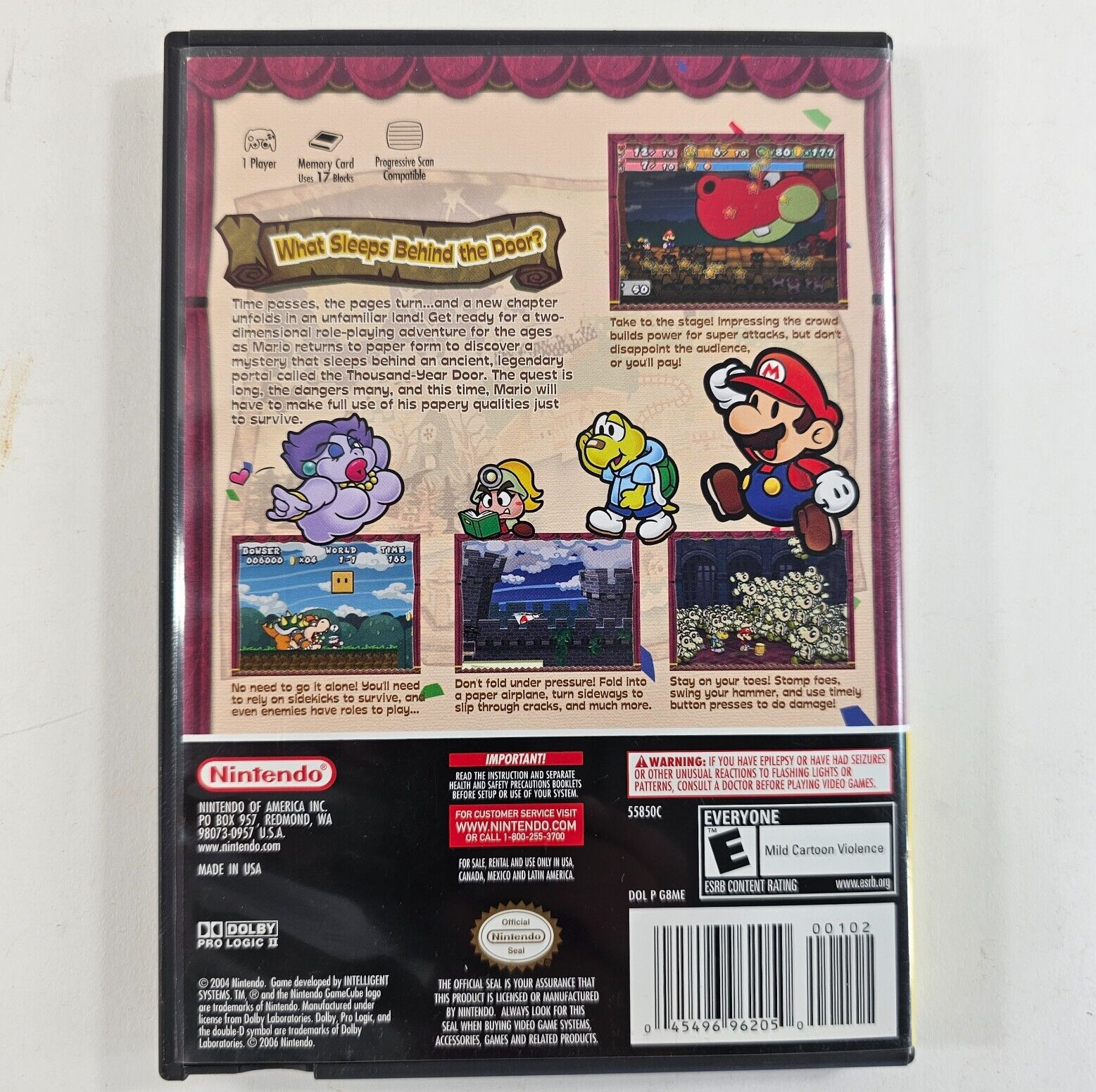 Paper Mario: The Thousand-Year Door (GameCube, 2004) Game Case Inserts - Tested