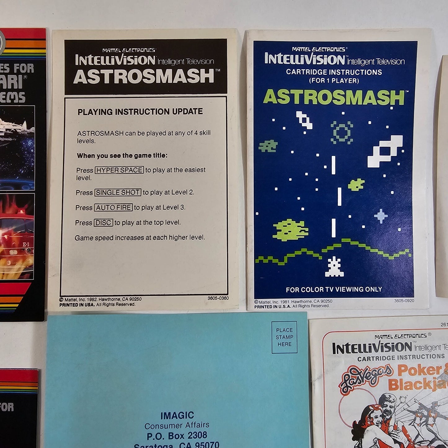 Mattel Intellivision Imagic Manuals and Inserts - Dragonfire, Atlantis, and more