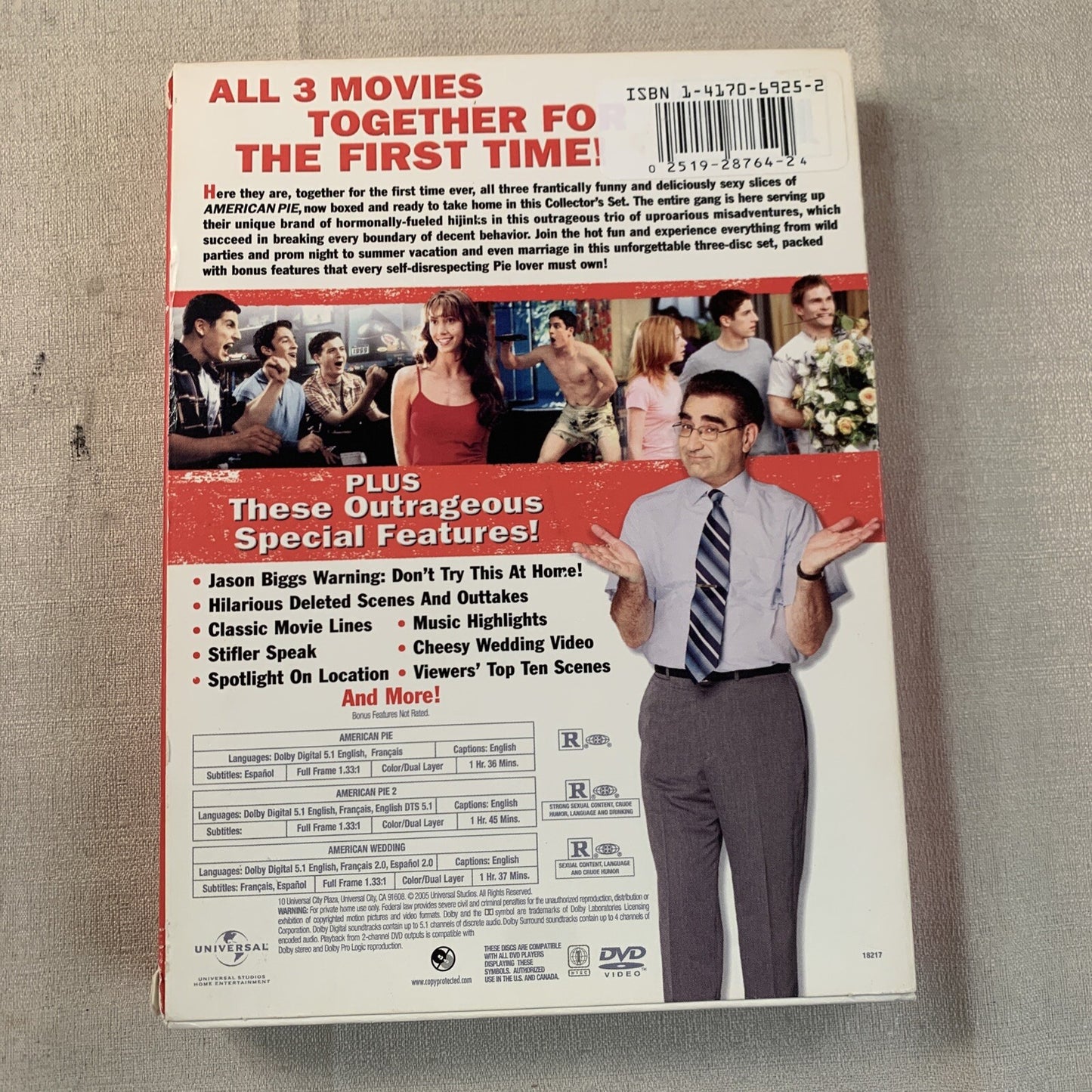 American Pie: 3 Movie Pie Pack (DVD, 2005, 3-Disc Set, R-rated version/Full...