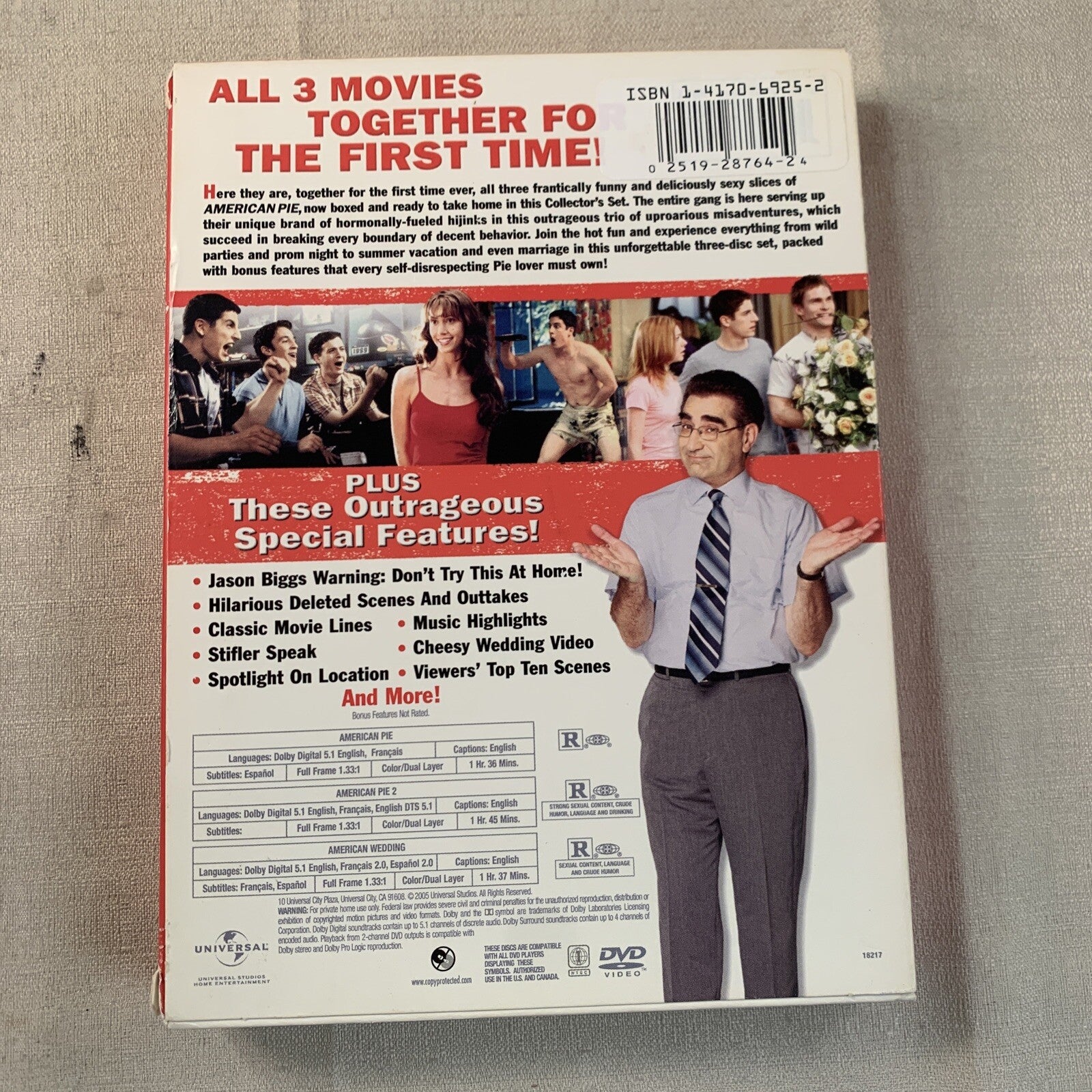 American Pie: 3 Movie Pie Pack (DVD, 2005, 3-Disc Set, R-rated version/Full...