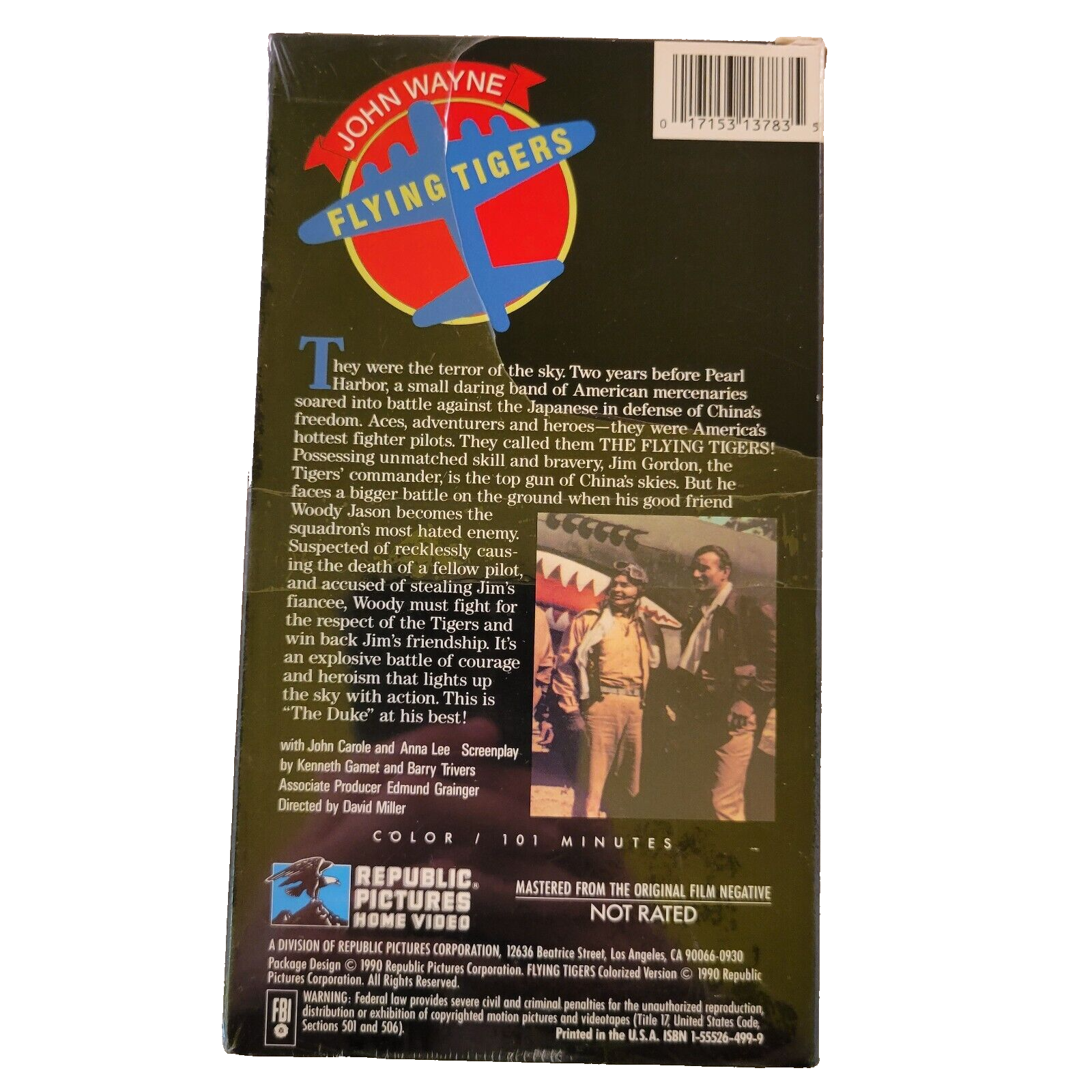 Flying Tigers (VHS, 1990) John Wayne  - Resealed Blockbuster Film