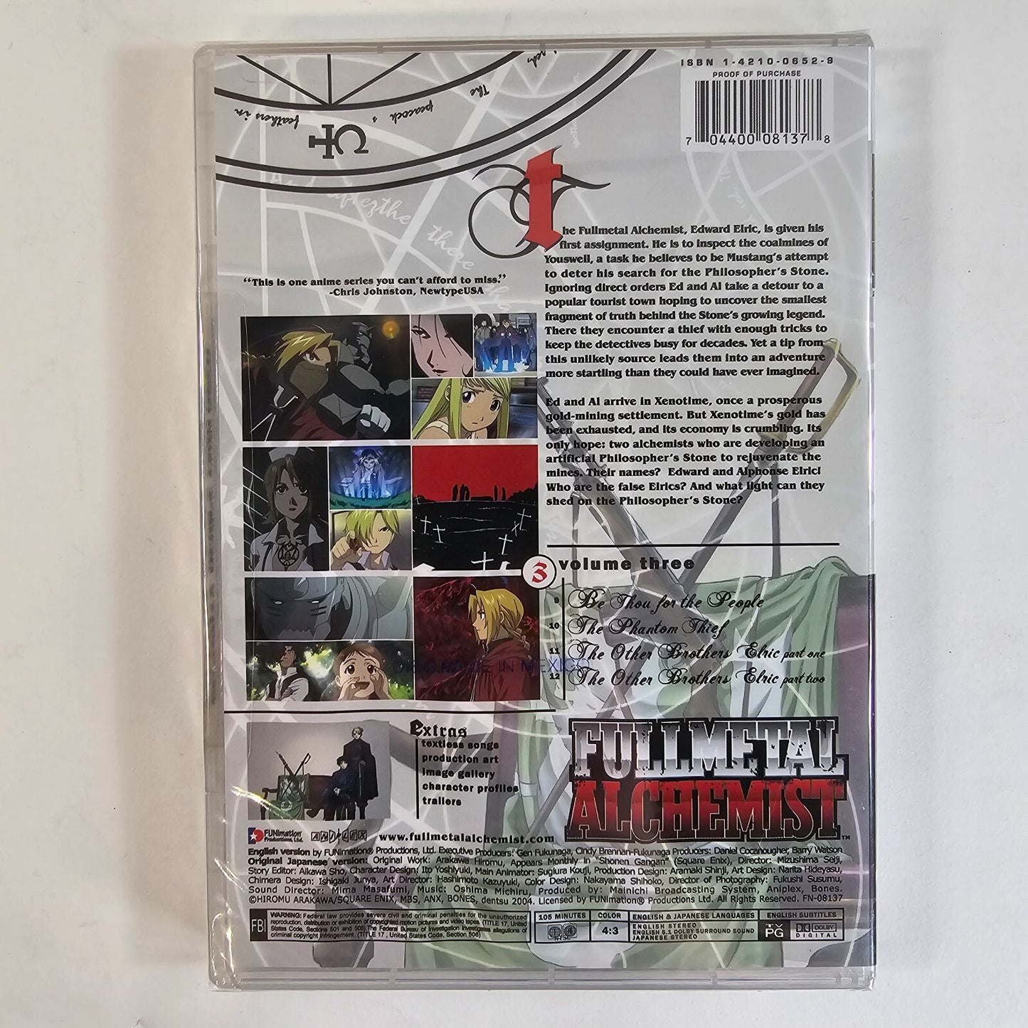 Fullmetal Alchemist Vol. 3: Equivalent Exchange (DVD, 2007, Viridian Collection)