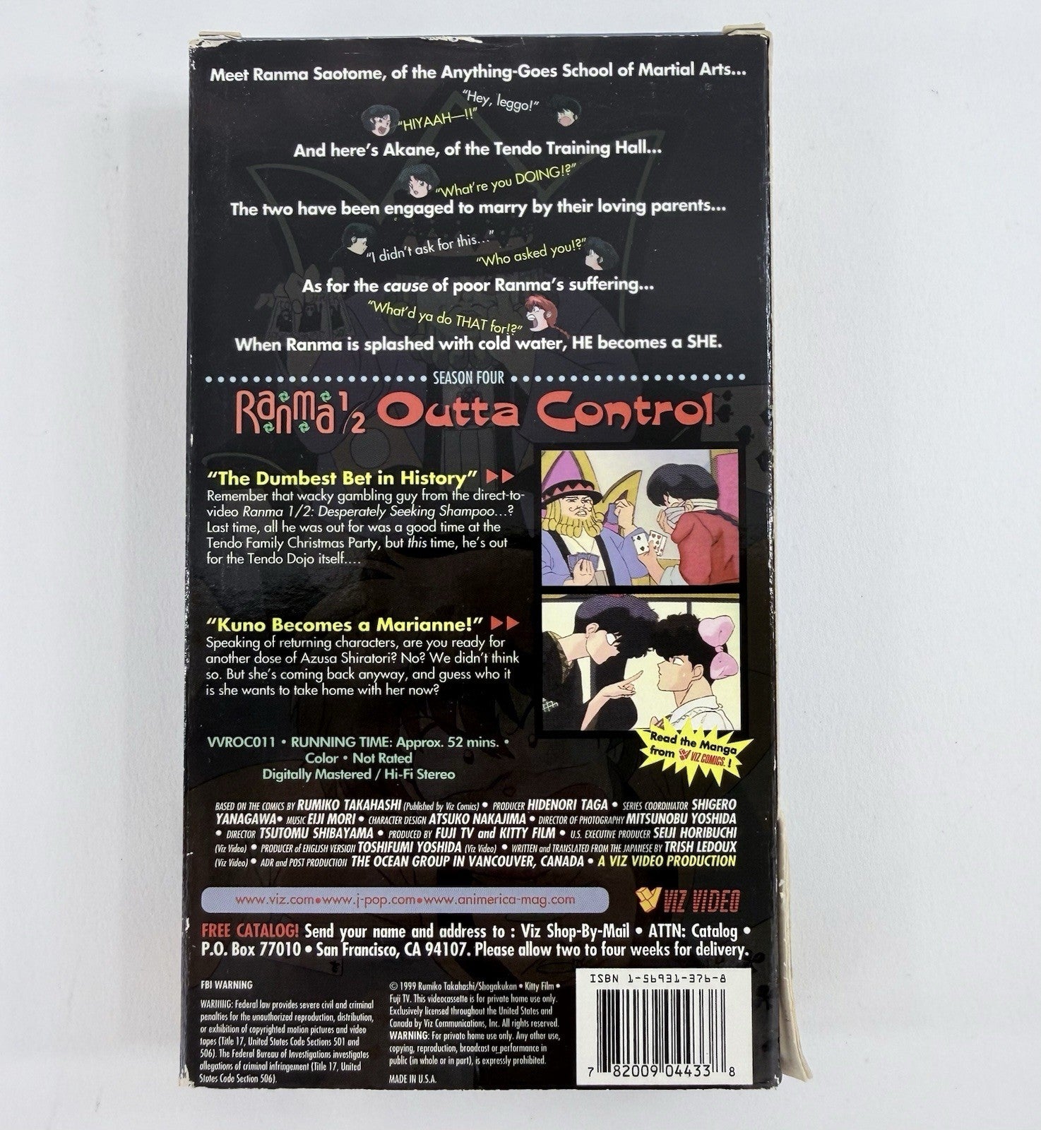 Ranma 1/2: Outta Control Vol. 11 You Bet Your Dojo (VHS, 1999, Dubbed) - Tested