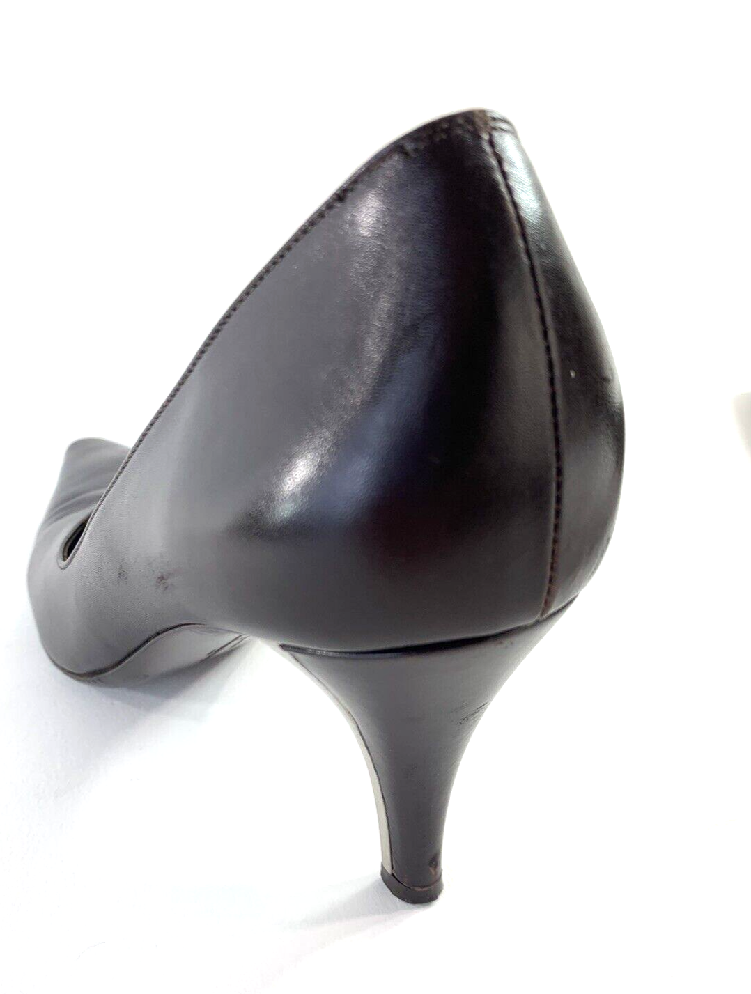 Salvatore Ferragamo Size 7.5 AA Brown Leather Heels Pointed Toe Dress Shoes