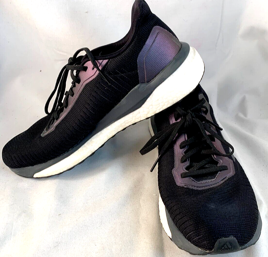 Adidas US Size 10 Mens' Solar Drive Black and Purple Running Sneakers
