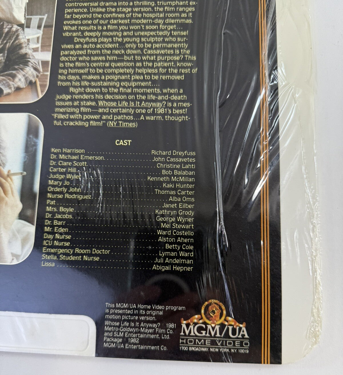 Whose Life Is It Anyway? (CED Videodisc, 1981) Factory Sealed