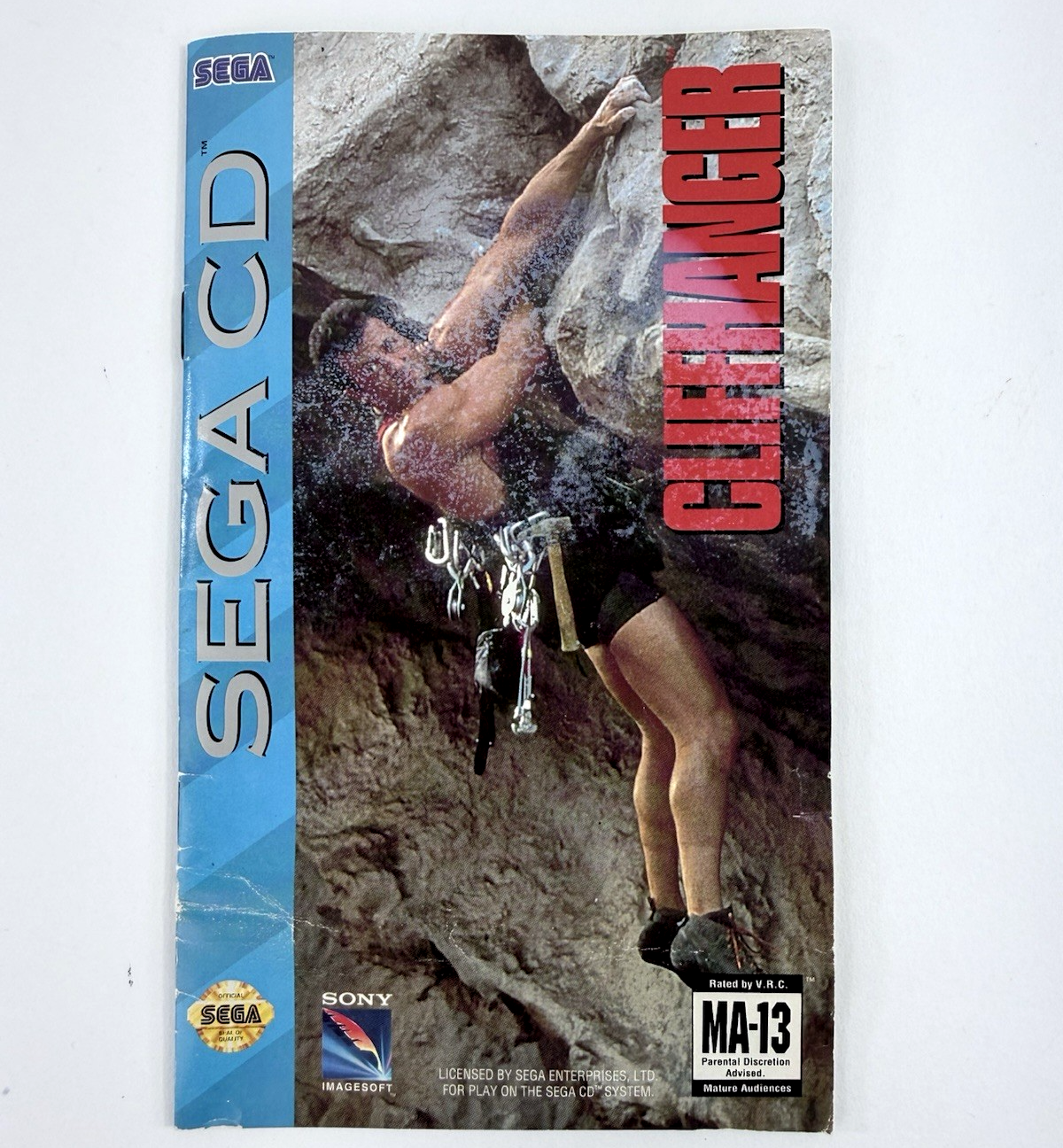Cliffhanger (Sega CD, 1993) Game Disc and Manual - Tested - Read