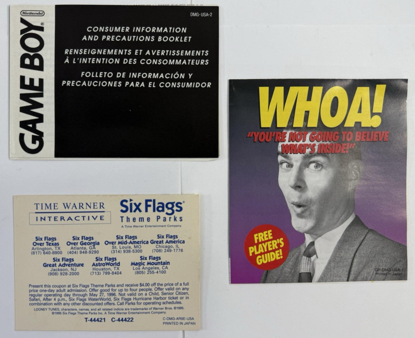 Primal Rage (Nintendo GameBoy, 1995) Game Box Manual Inserts - Tested & Working