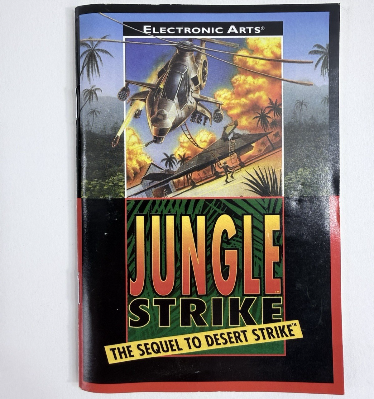 Jungle Strike (Sega Genesis, 1993) Game, Case, Manual, Insert - Tested