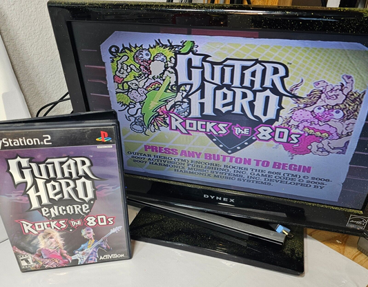 Guitar Hero Encore Rocks the 80s (PlayStation 2, 2007) Case Game Manual Poster