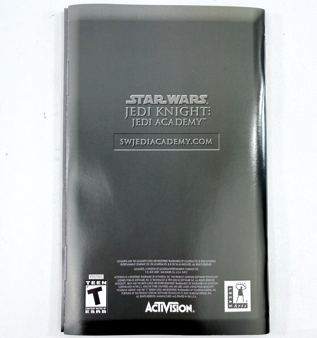 Star Wars Jedi Knight: Jedi Academy (Xbox, 2003) Game Case Manual Registration