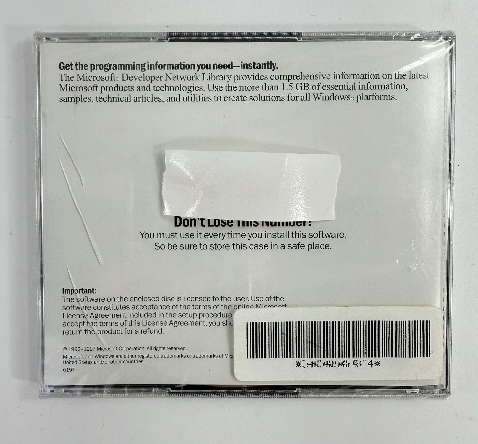 Microsoft Developer Network Library January 1997 - New, Sealed with Key