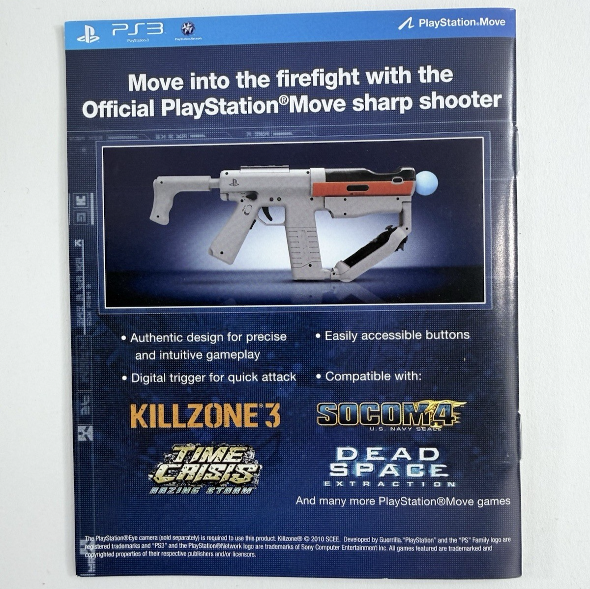 Killzone 3 (PlayStation 3, 2011) Game Case Manual Insert - Tested and Working