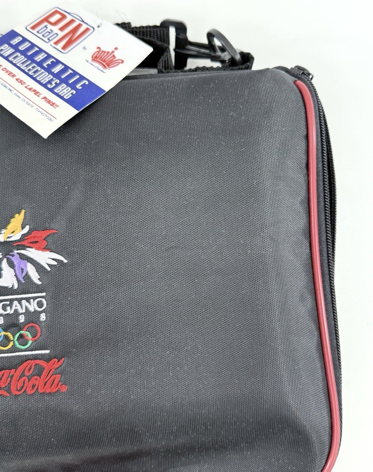New Nagano 1998 Winter Olympics Official Pin Trading Bag w/Tag + Coca-Cola Pins