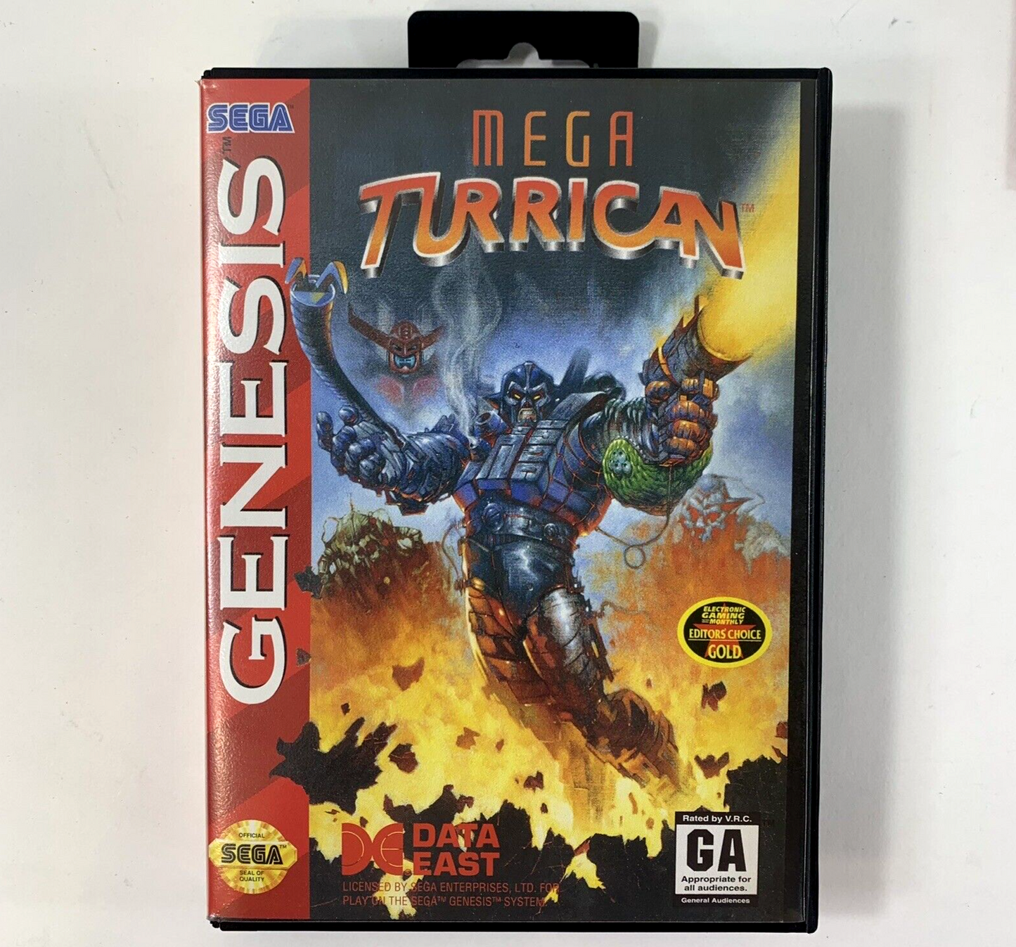 Mega Turrican (Sega Genesis, 1994) Game Case Manual Registration - Tested
