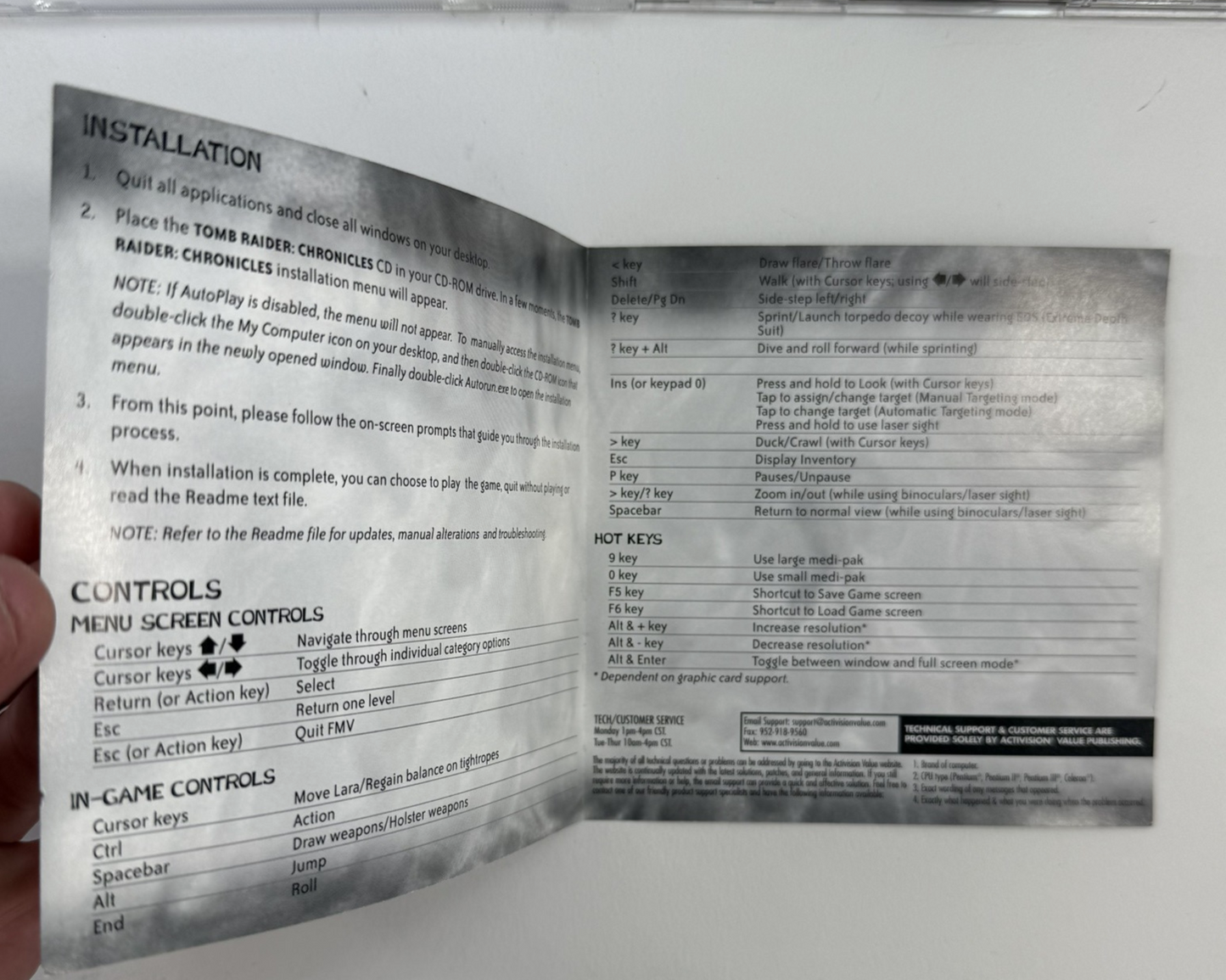 Tomb Raider: Chronicles (PC, 2000) Game Discs, Case, Install Manual - Tested