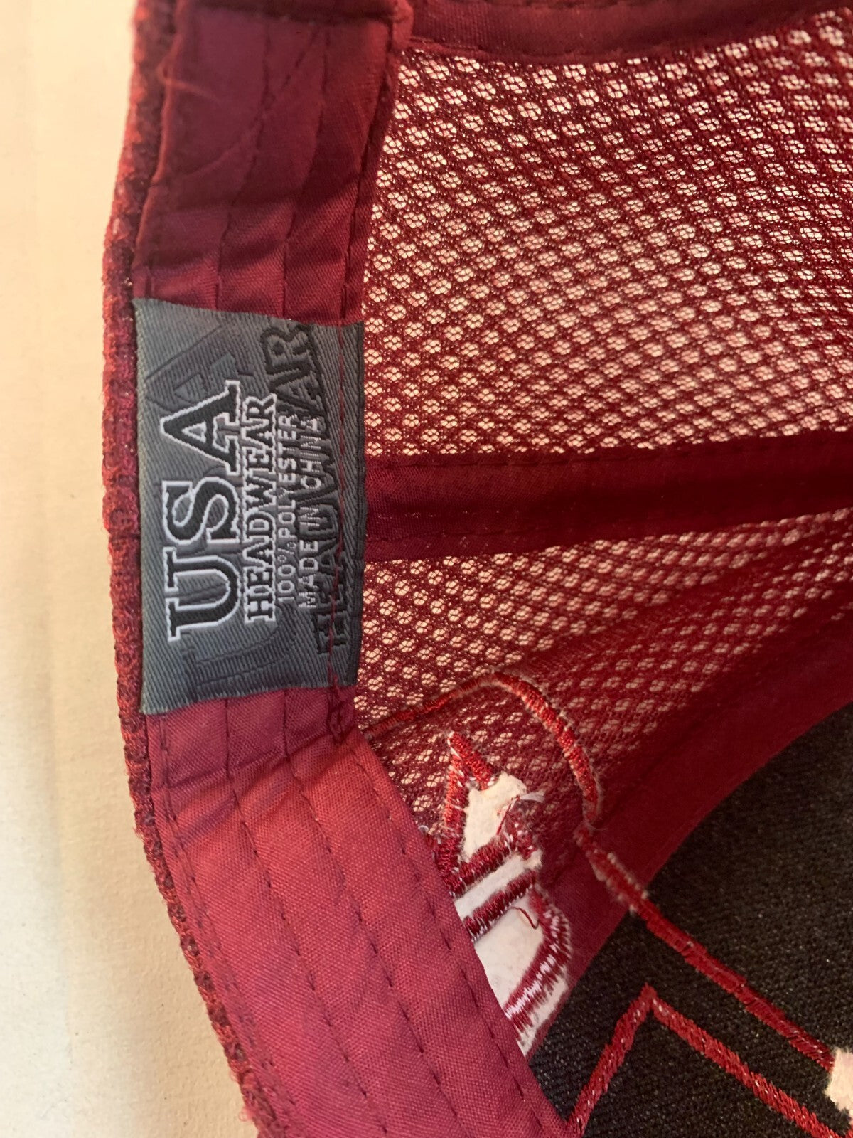 Oklahoma State Embroidered Maroon Adjustable Mesh Hat by USA Headwear