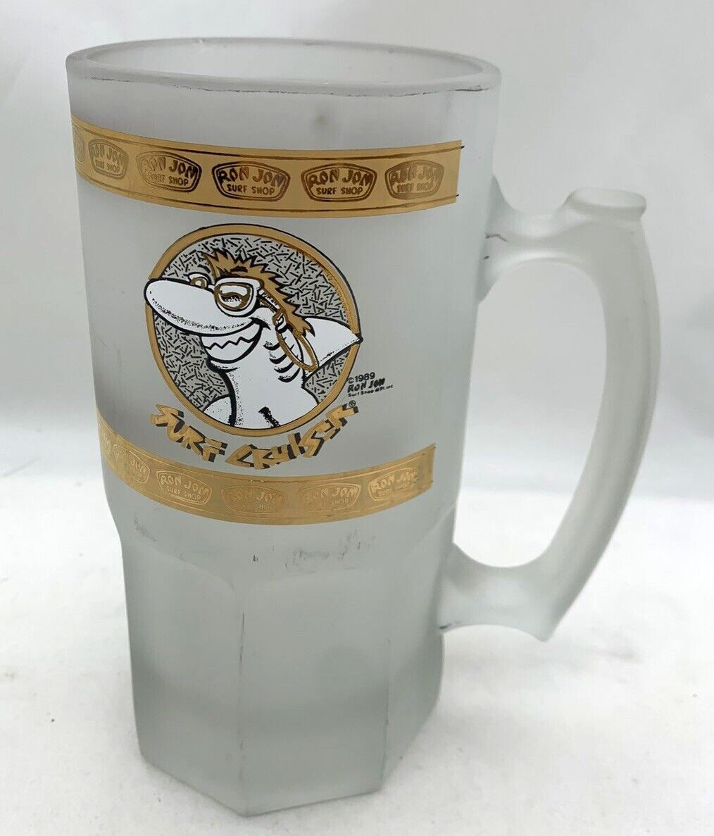 Ron Jon Surf Shop 32 oz Heavy Frosted Beer Glass - "One of a Kind"