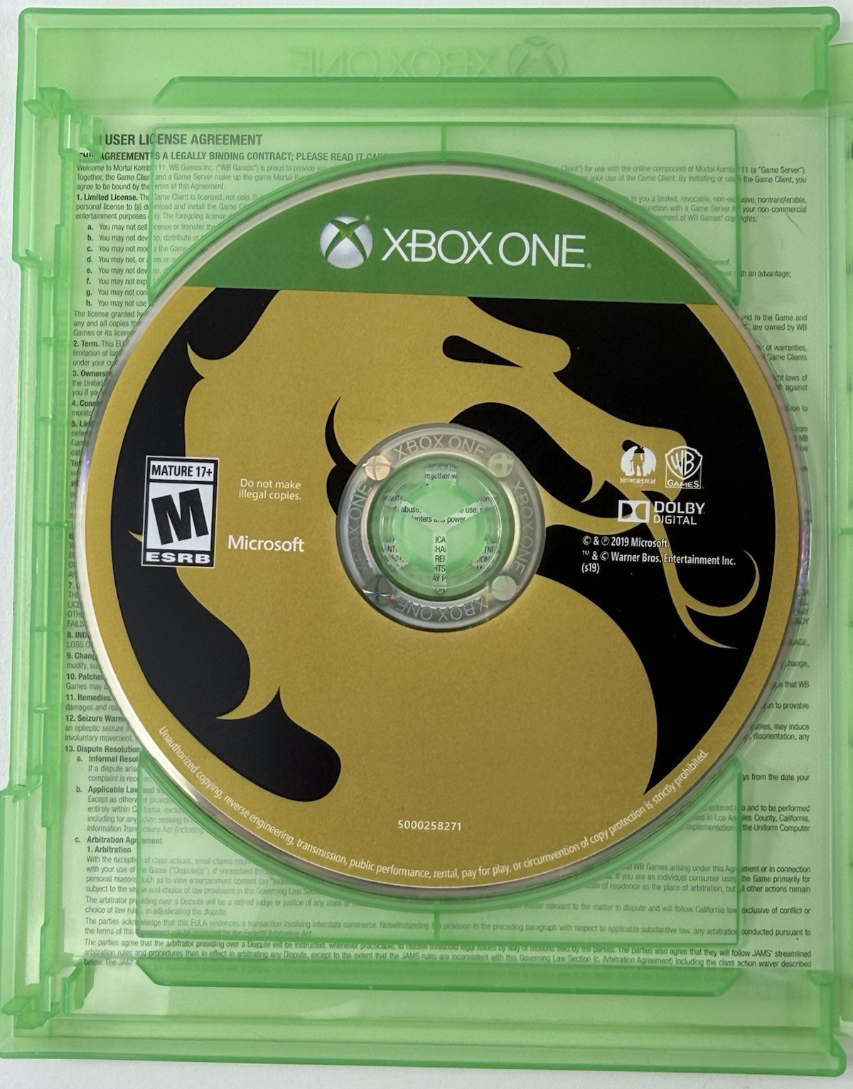 Mortal Kombat 11 (Microsoft Xbox One/Series X, 2019) Game and Case - Tested