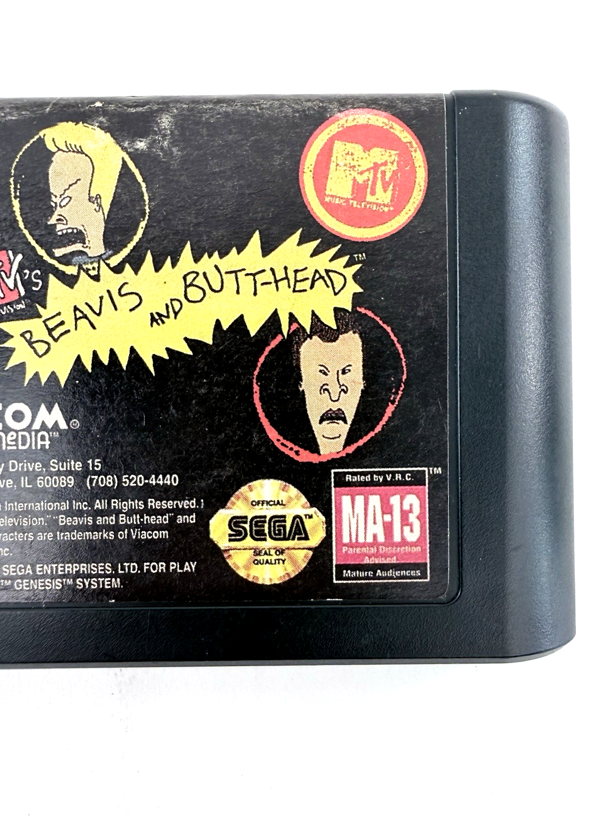 MTV's Beavis and Butt-Head (Sega Genesis, 1994) Game Cartridge- Tested