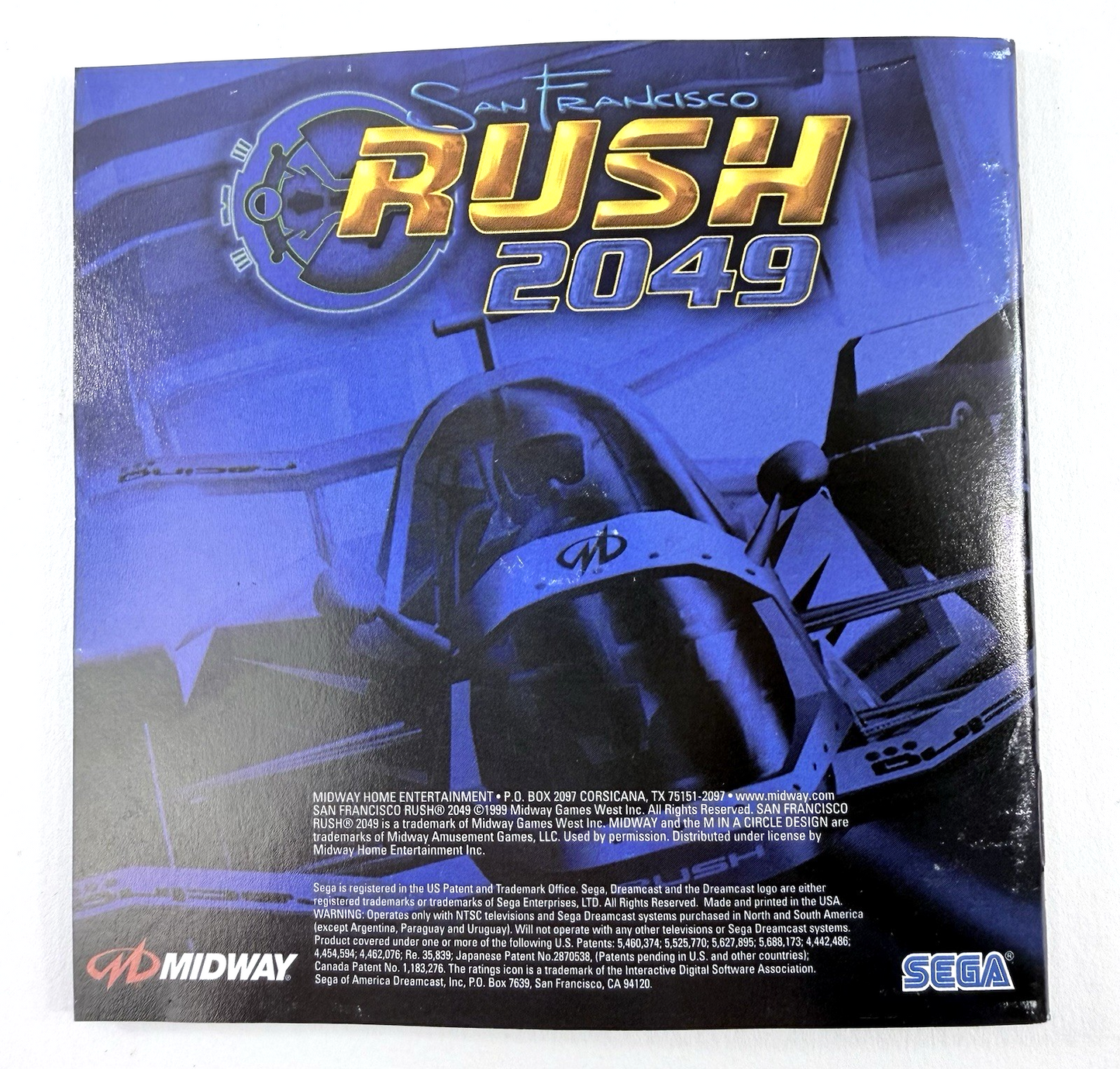 San Francisco Rush 2049 (Sega Dreamcast, 2000) Game Case Manual Registration