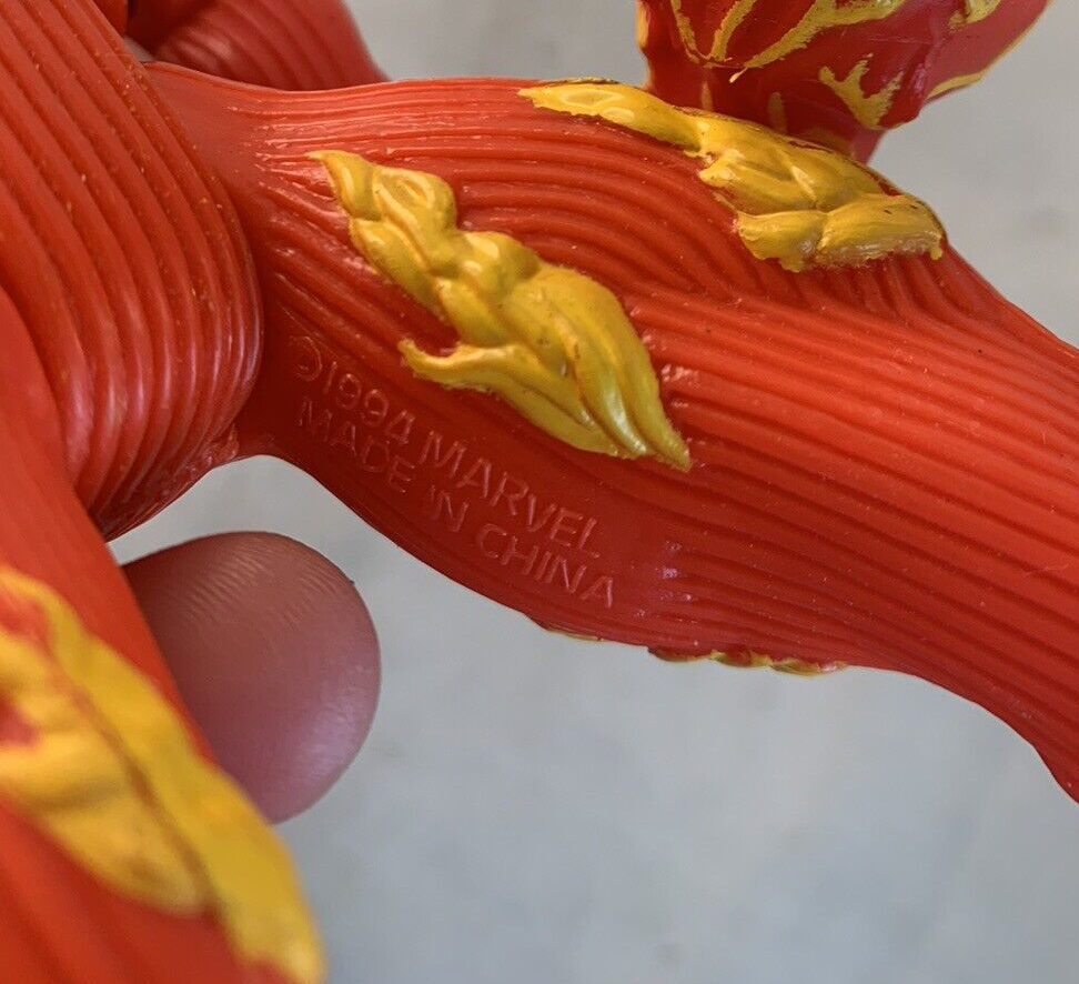 ToyBiz 1994 Marvel Deluxe 10” Action Figure Fantastic Four Human Torch + Torch