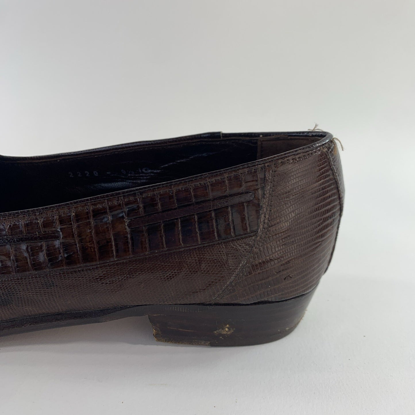 Rodolfo Valentino Size 9.5 Men's Genuine Alligator Leather Slip-On Derby Shoes